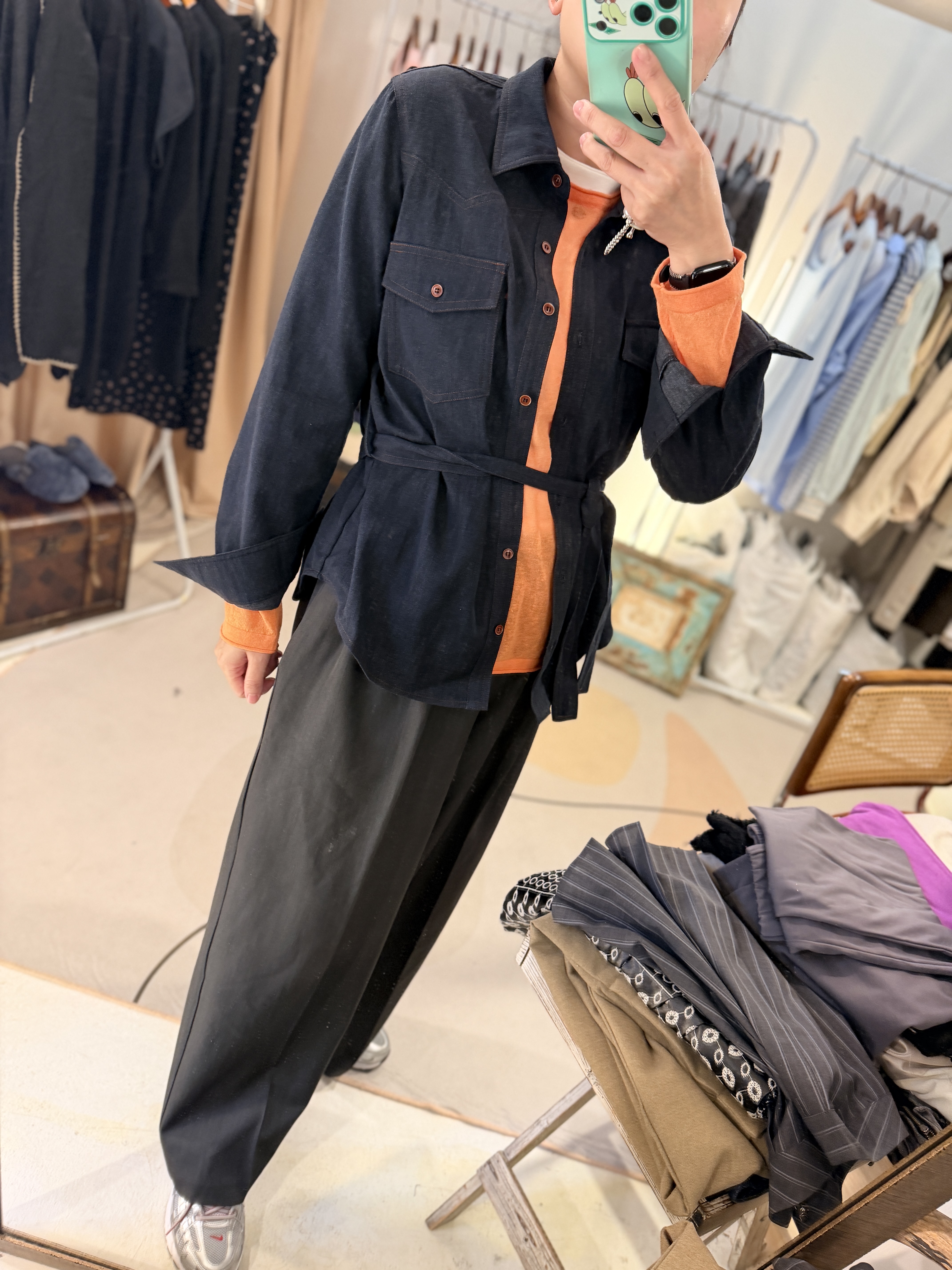 Denim long shirt