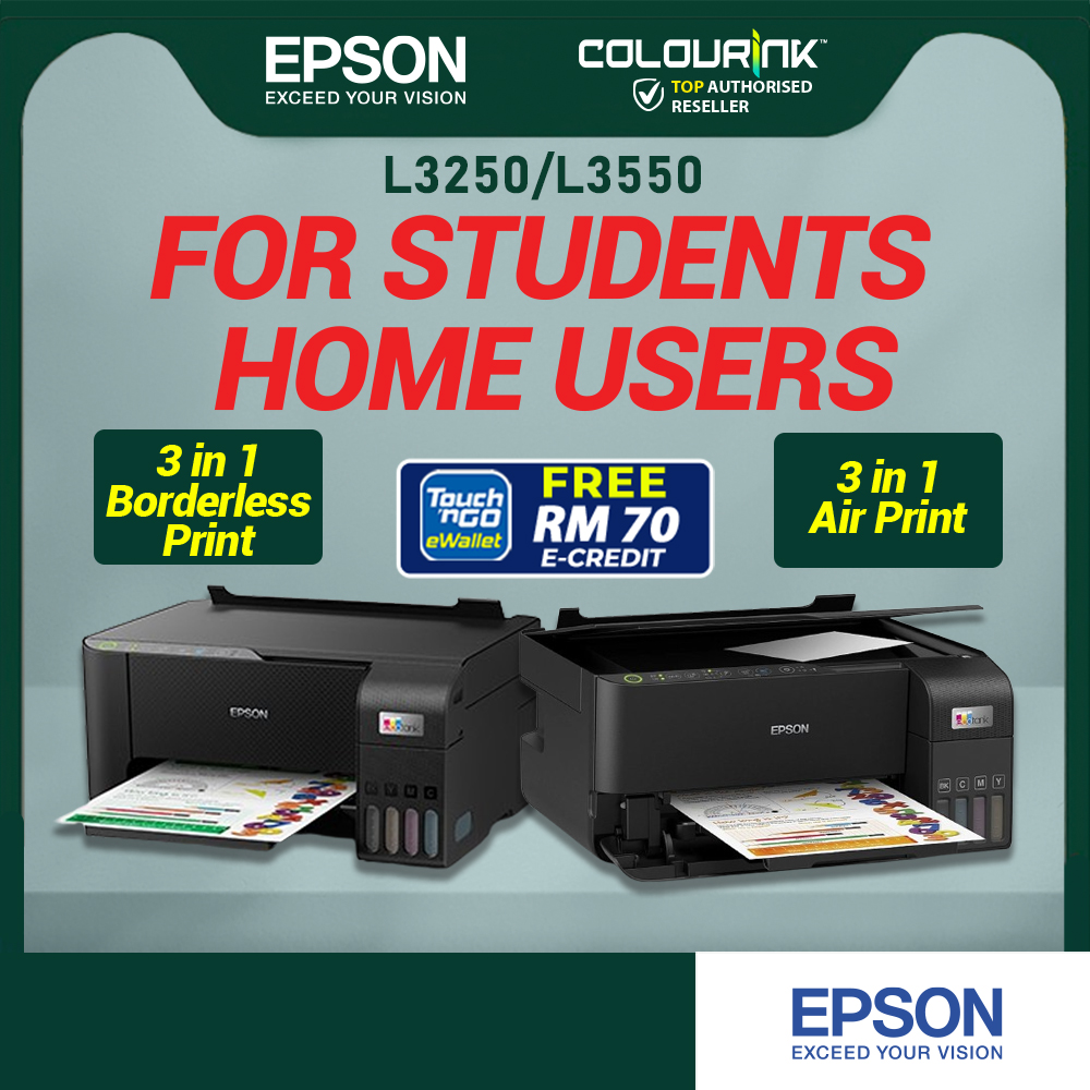 Epson L3250 L3550 A4 3-in-1 Refill Ink Tank Wi-Fi Printer with Original Ink Bottle similar T420w T520w L3150 G3020 L3156