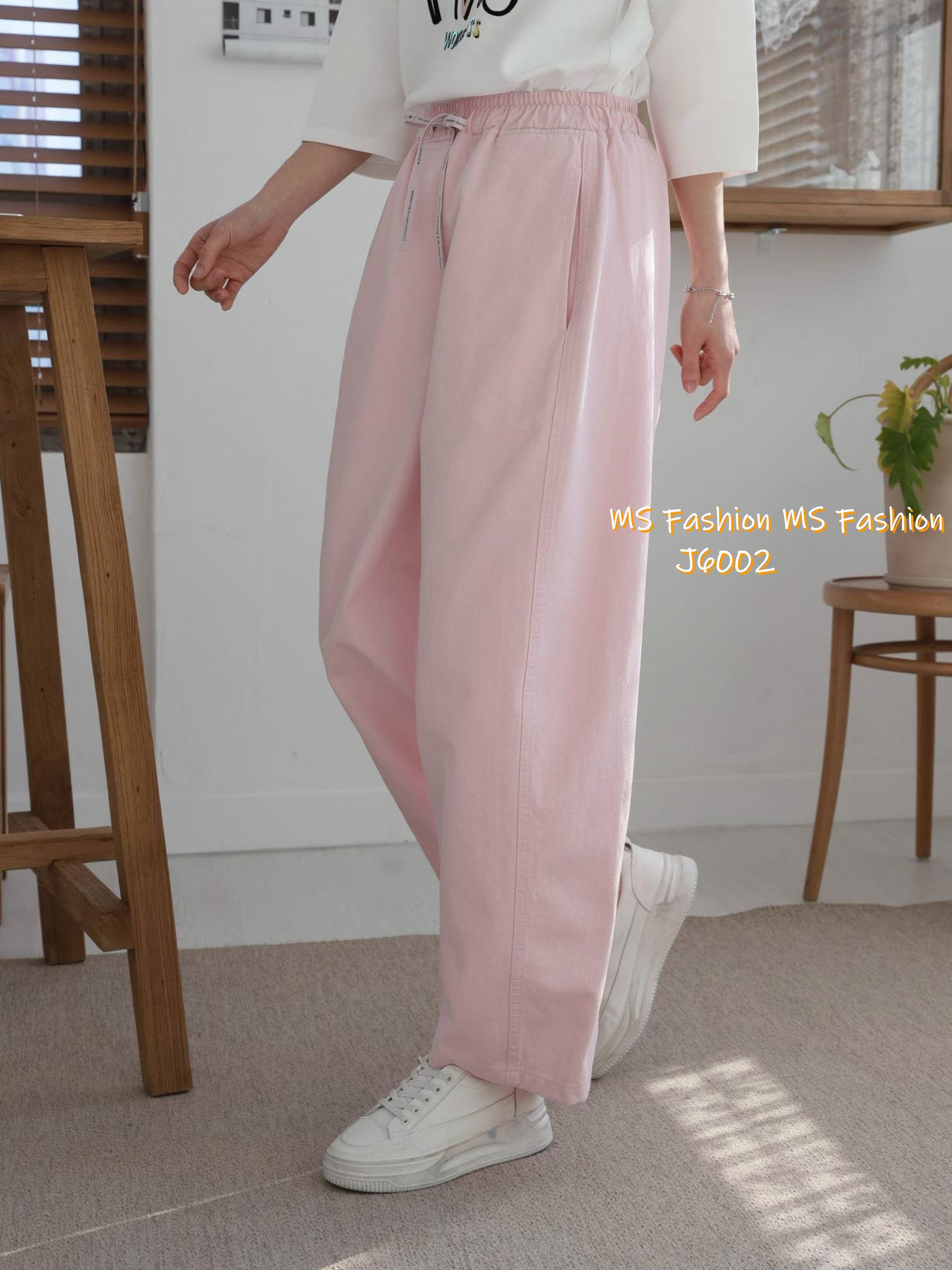 J6002 韓國🇰🇷靚色闊筒休閒褲