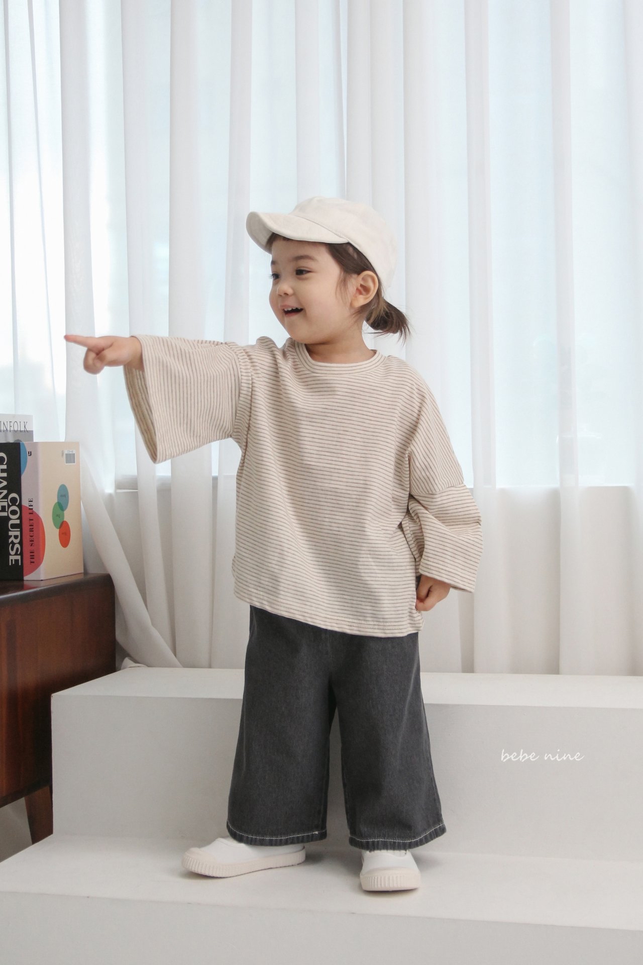 🌸預訂 韓國直送🌸🇰🇷Bebenine兩色條紋寬鬆闊長袖上衣