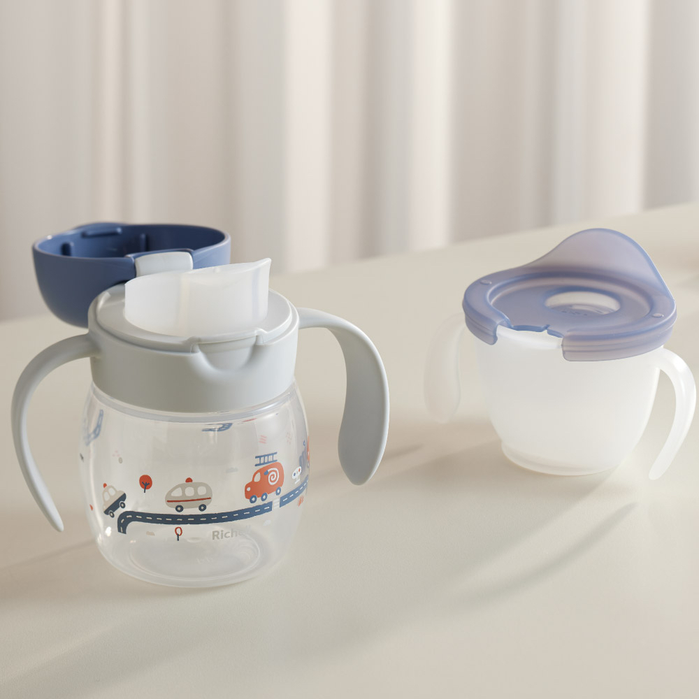 現貨🇯🇵Richell 直飲式鴨咀水杯200ml+100ml (汽車圖案)