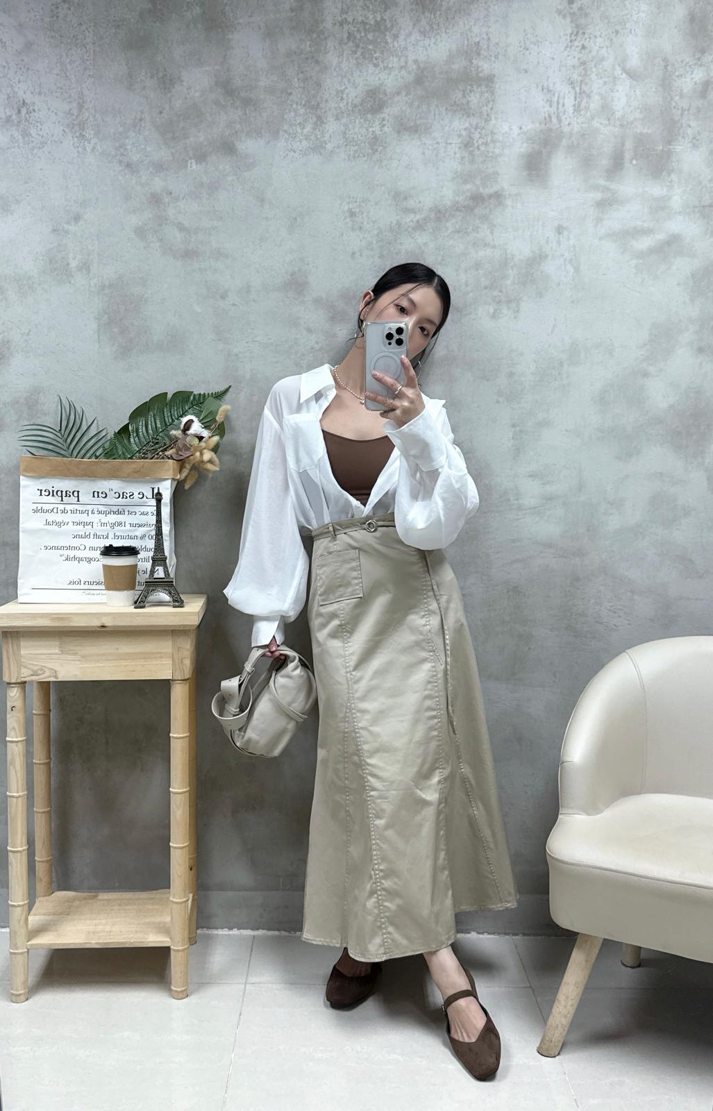 D16 打褶腰恤衫外套