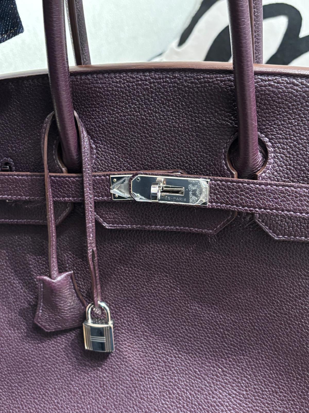 Hermes Birkin 35 Stamp [Q] 葡萄紫色Raisin Togo Calfskin 100%Authentic, 95%New ✅Key Lock✅Dust bag✅Box