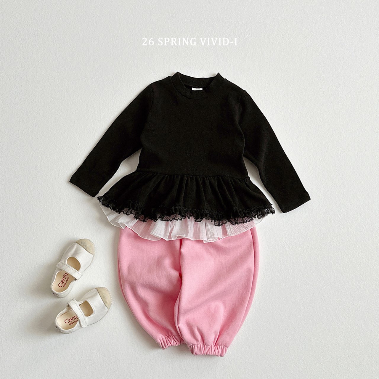 🌸預訂 韓國直送🌸🇰🇷VIVIDI三色蕾絲花邊裙擺長袖上衣