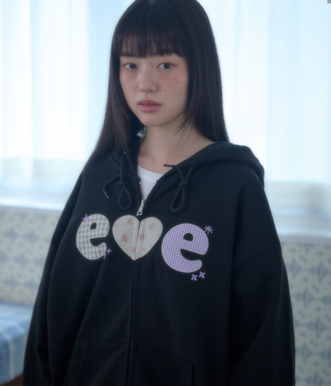 Ambler Check Flower Zip Up Hoodie