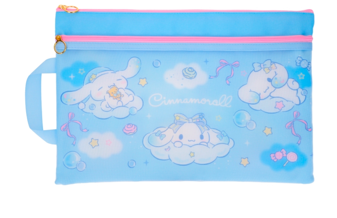 玉桂狗 F4雙拉鍊布文件袋連手挽