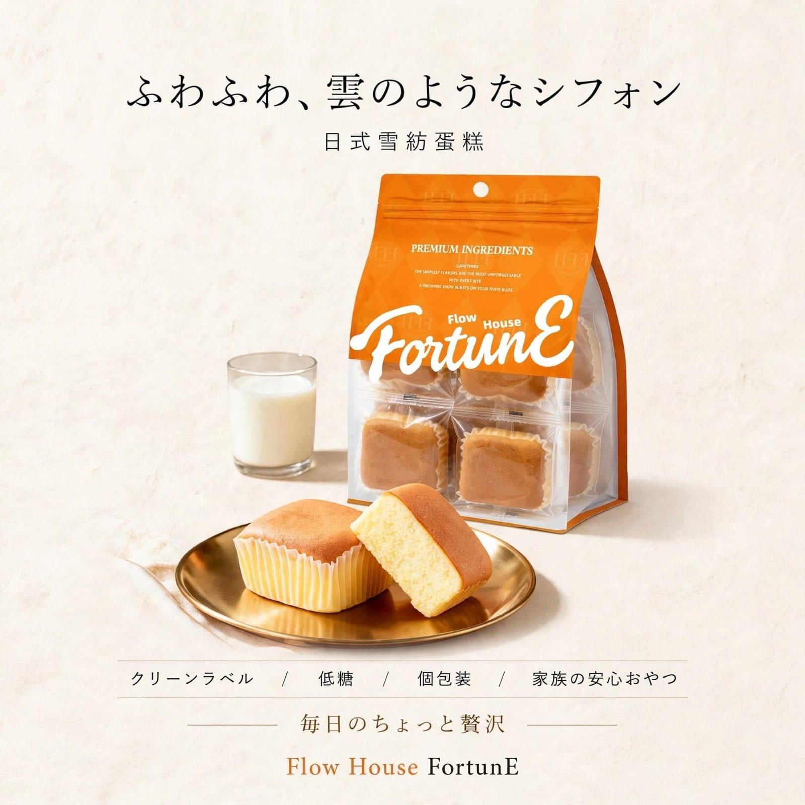全新貨品🆕Flow House FortunE 日式雪紡蛋糕 （一袋6件） 