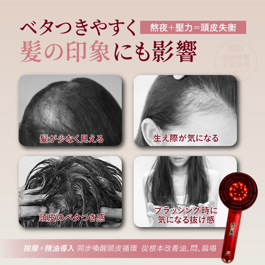 YW260526 - Medimetry® EMS微電流紅光頭皮理療按摩梳