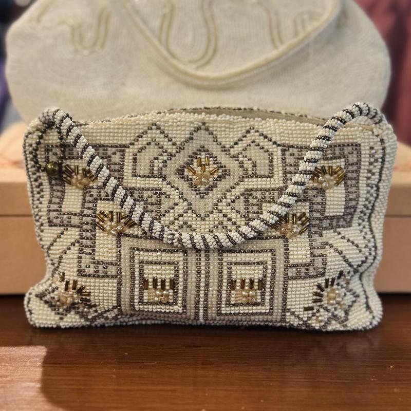 Rare Collectible! C.a. 1940-50s Made in Czechoslovakia Zipper Bead Bag (MT2500)