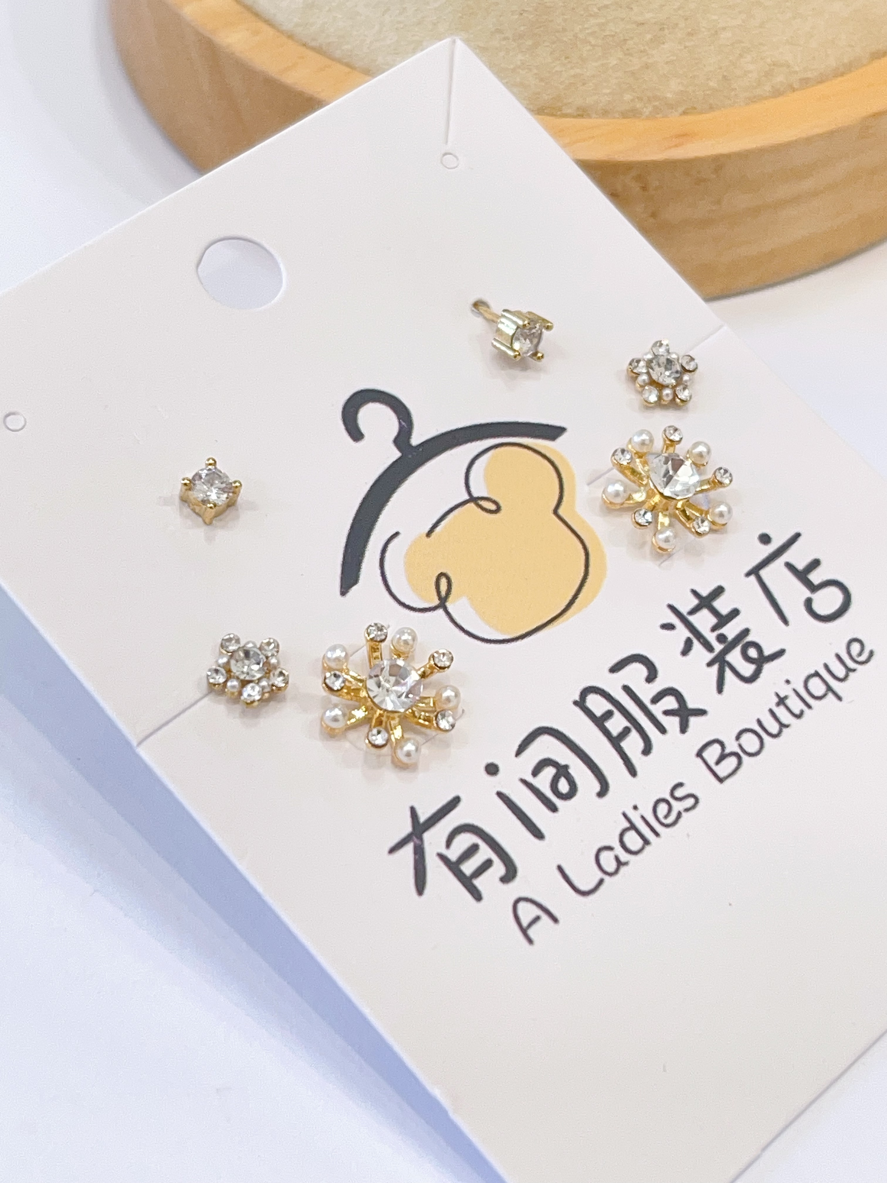 雪花星星耳环套装