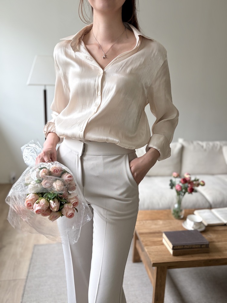 Silken Glow Shirt (Cream)
