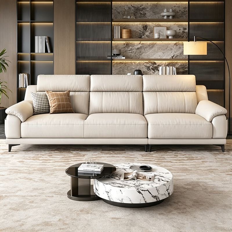 真皮現代簡約客廳家用大小戶型直排組合皮藝梳化 sofa