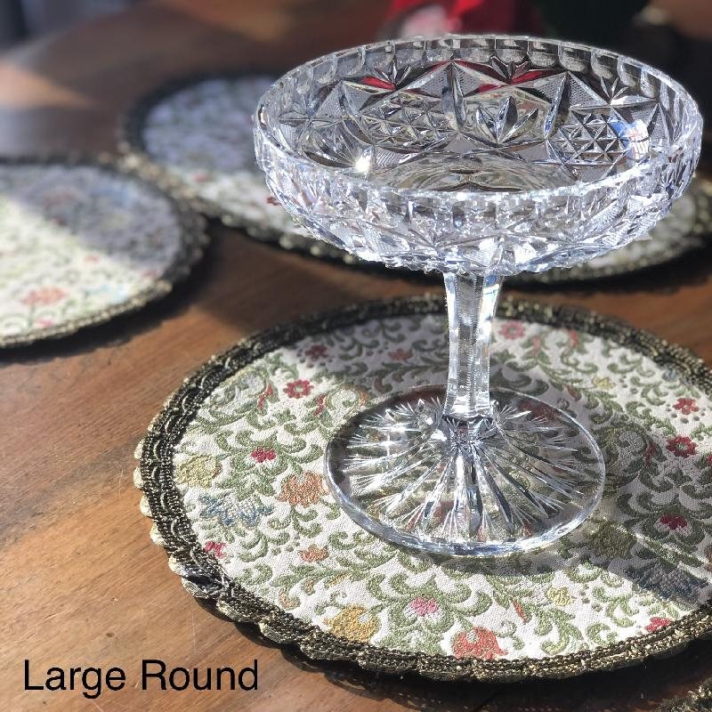 C.a. 1970s Italian Brocade Tapestry Vanity Dollies/Table Mats/Place Mats(MT293)