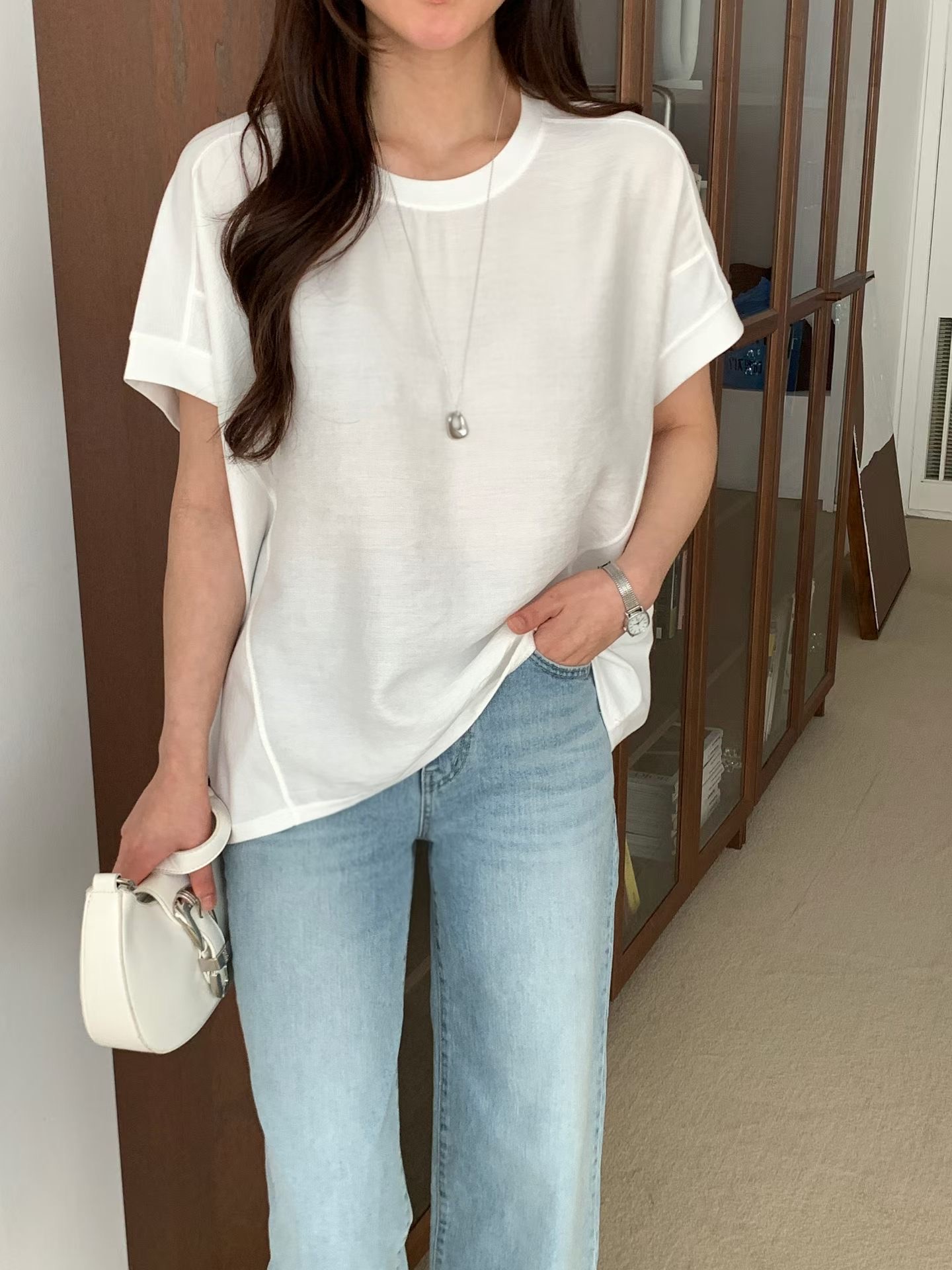 G6473 靚料鬆身拼接top