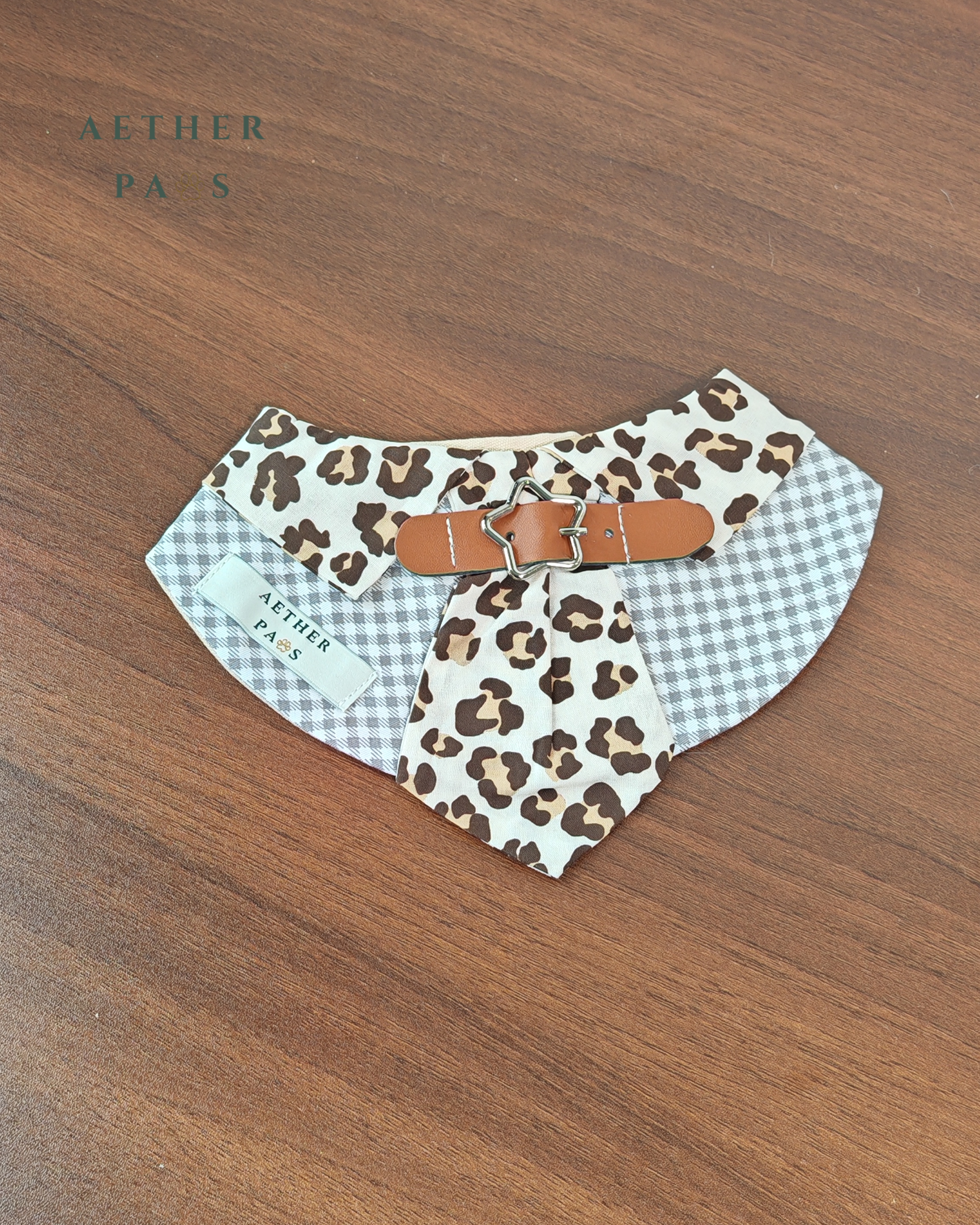 Leopard Label Tie Bib