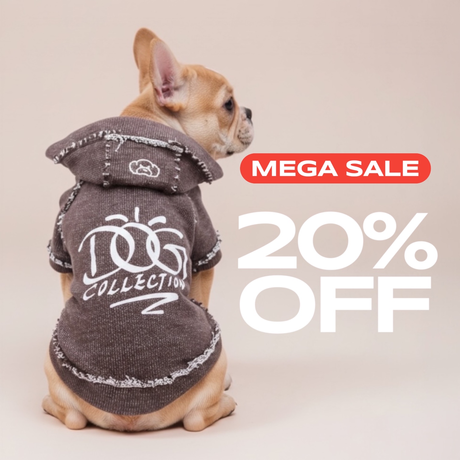 S628 散邊有帽DOG TEE Tommy Detachable Hooded Tee