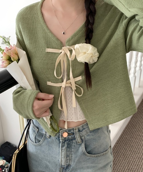 double ribbon 綁帶短外套