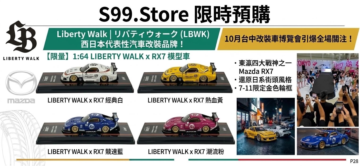 （台灣7-11代購產品） INNO64 x 台灣7-11 x LBWK RX-7 四色