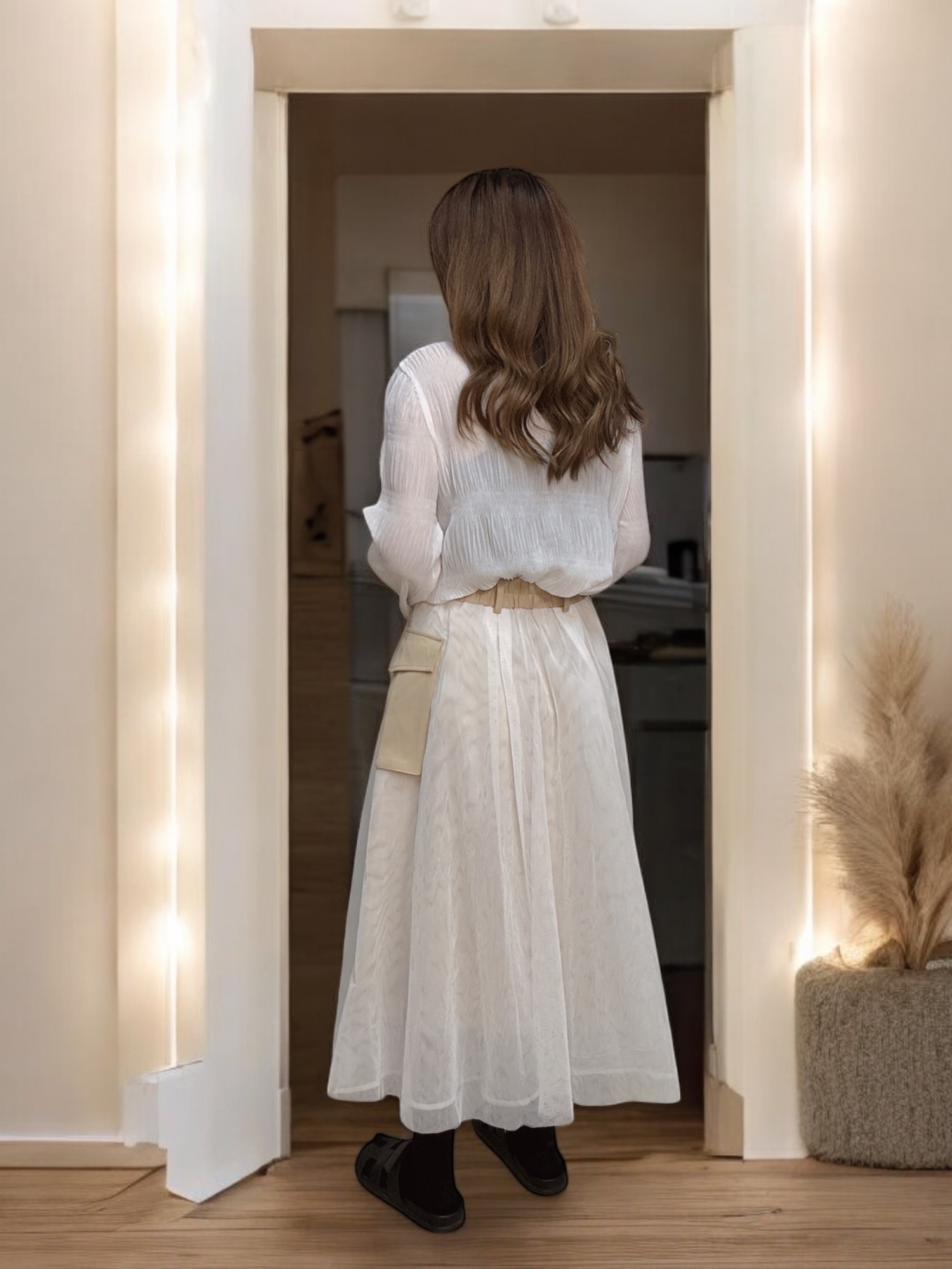 103463 BS432 獨家款 小香風可分拆兩件雪紡top加背心外套set 