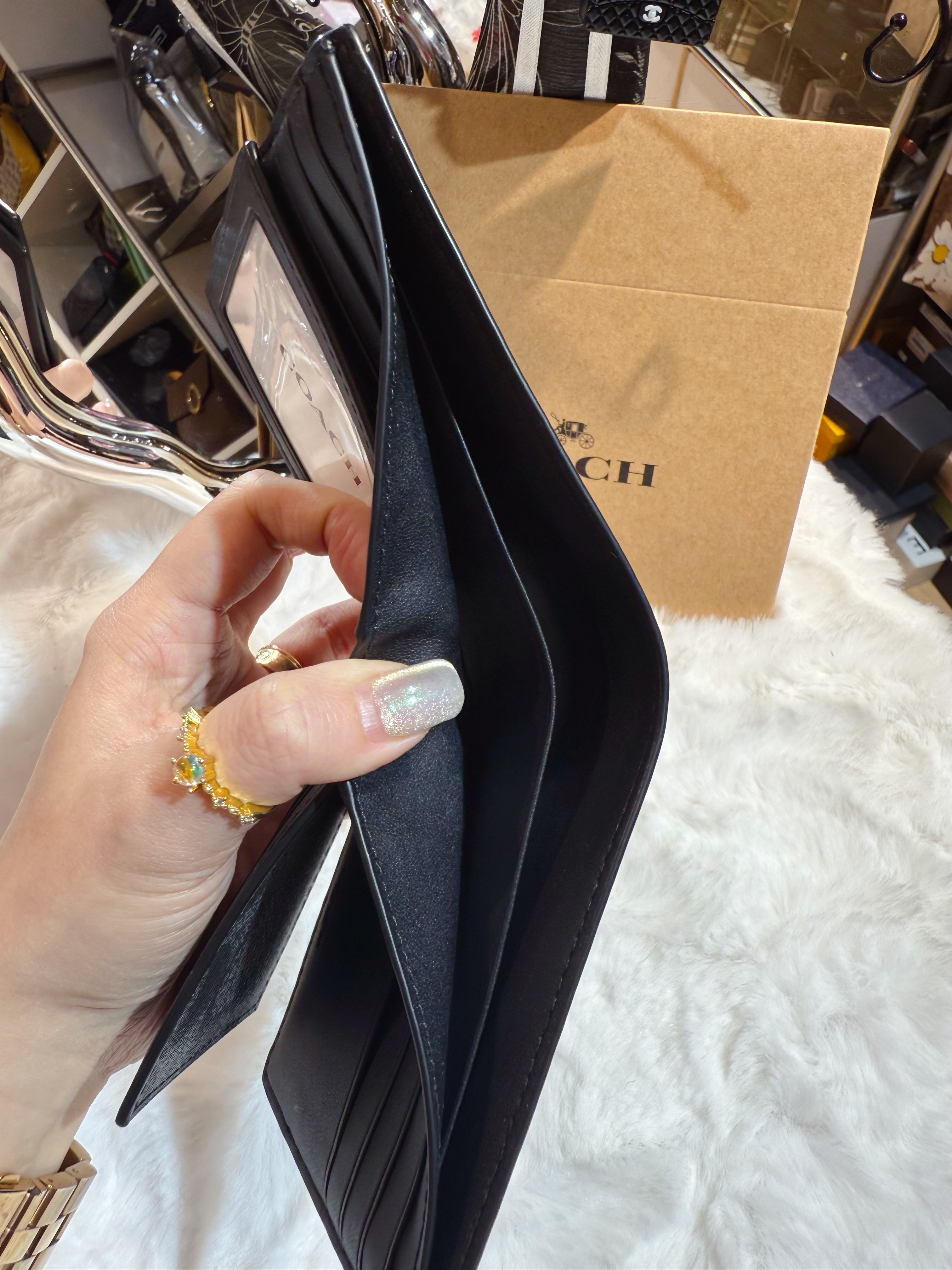 Coach bi fold wallet 1205/blk/m/blue