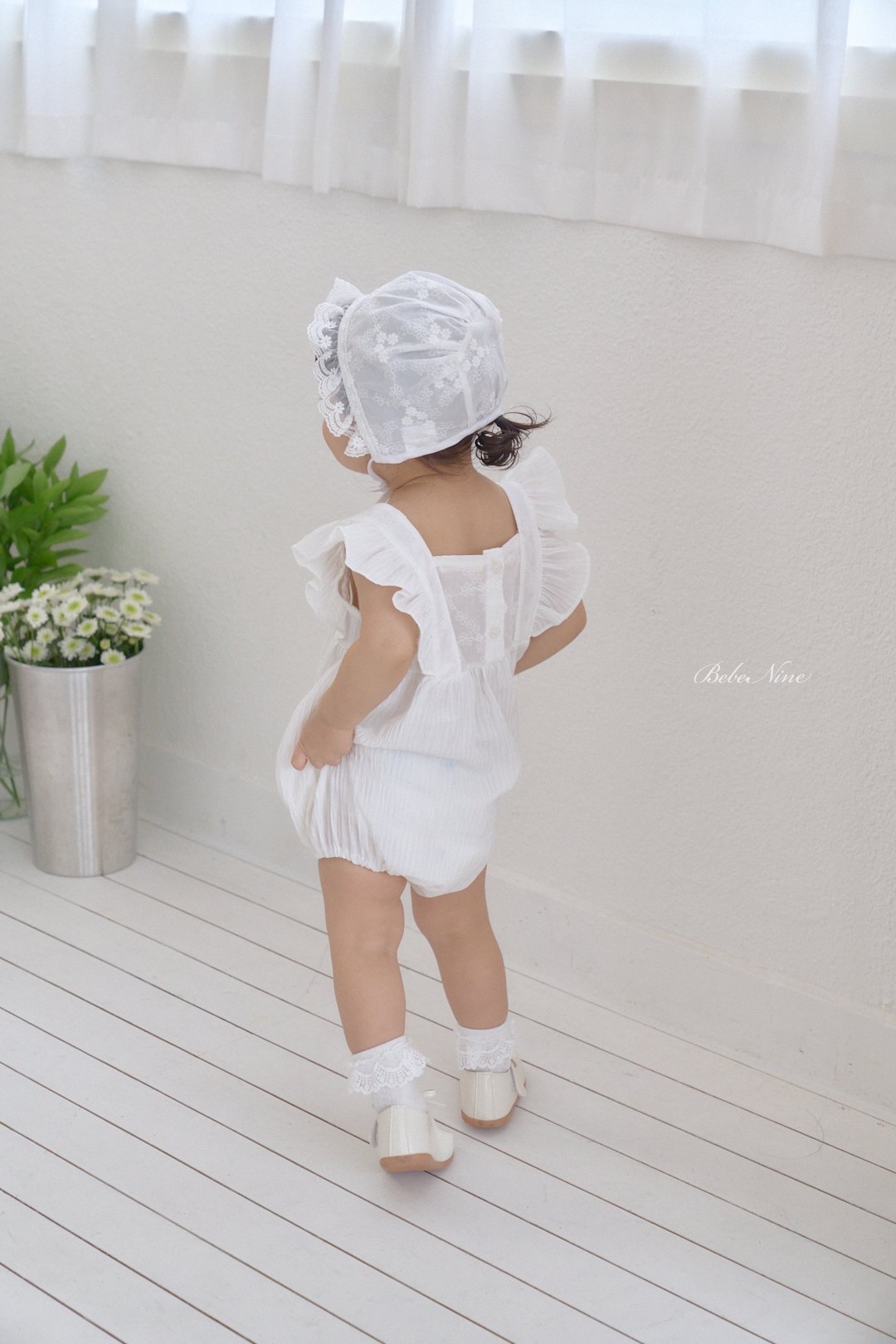 ☀️預訂 韓國直送☀️🇰🇷Bebeninie蕾絲花邊純棉嬰兒包耳帽
