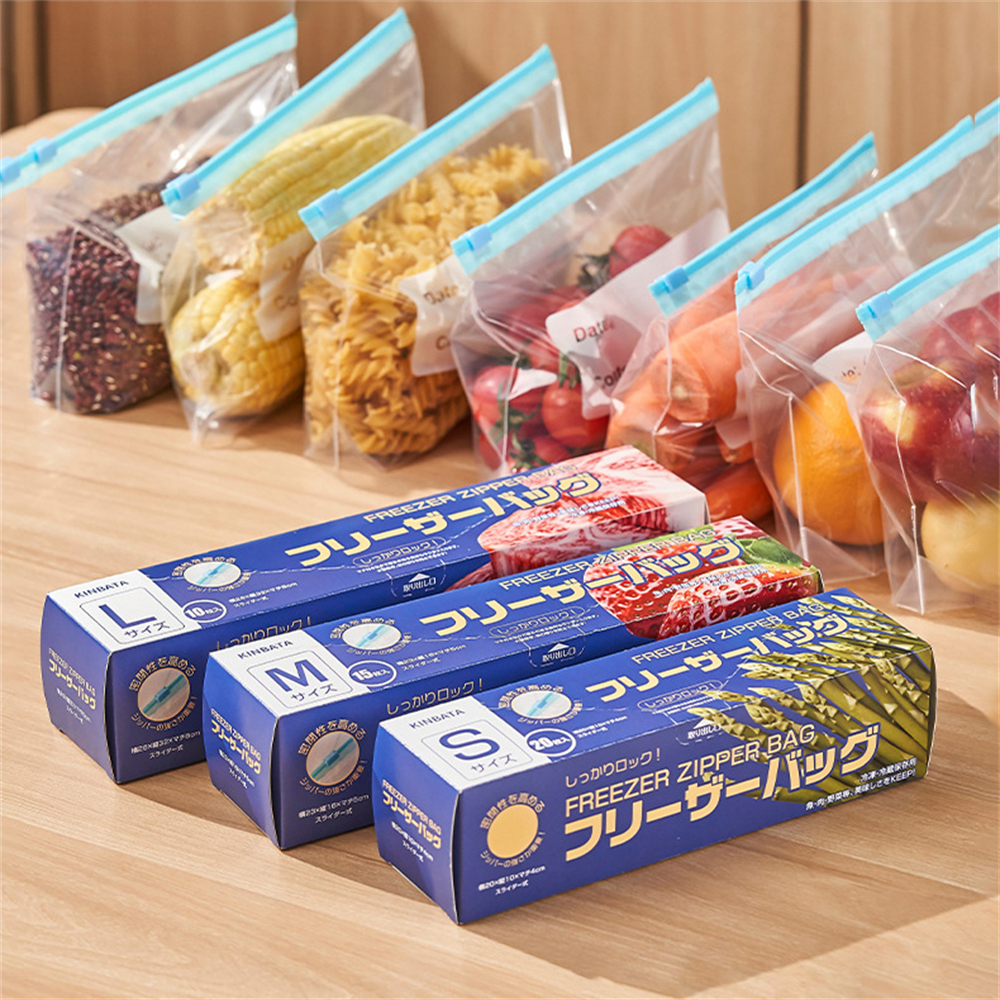 kinbata加厚食品級保鮮袋  食物袋 密實袋 封口袋 高品質 冰箱專用拉鏈袋 S [平行進口]  HK2692