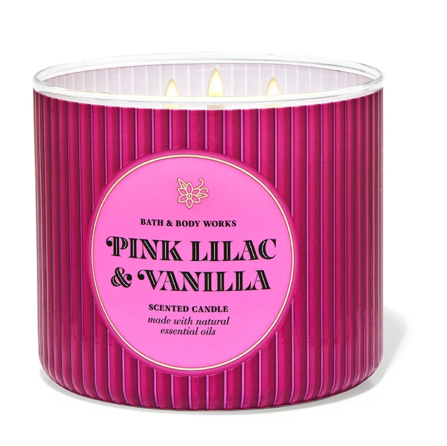 Pink Lilac & Vanilla 3-Wick Candle
