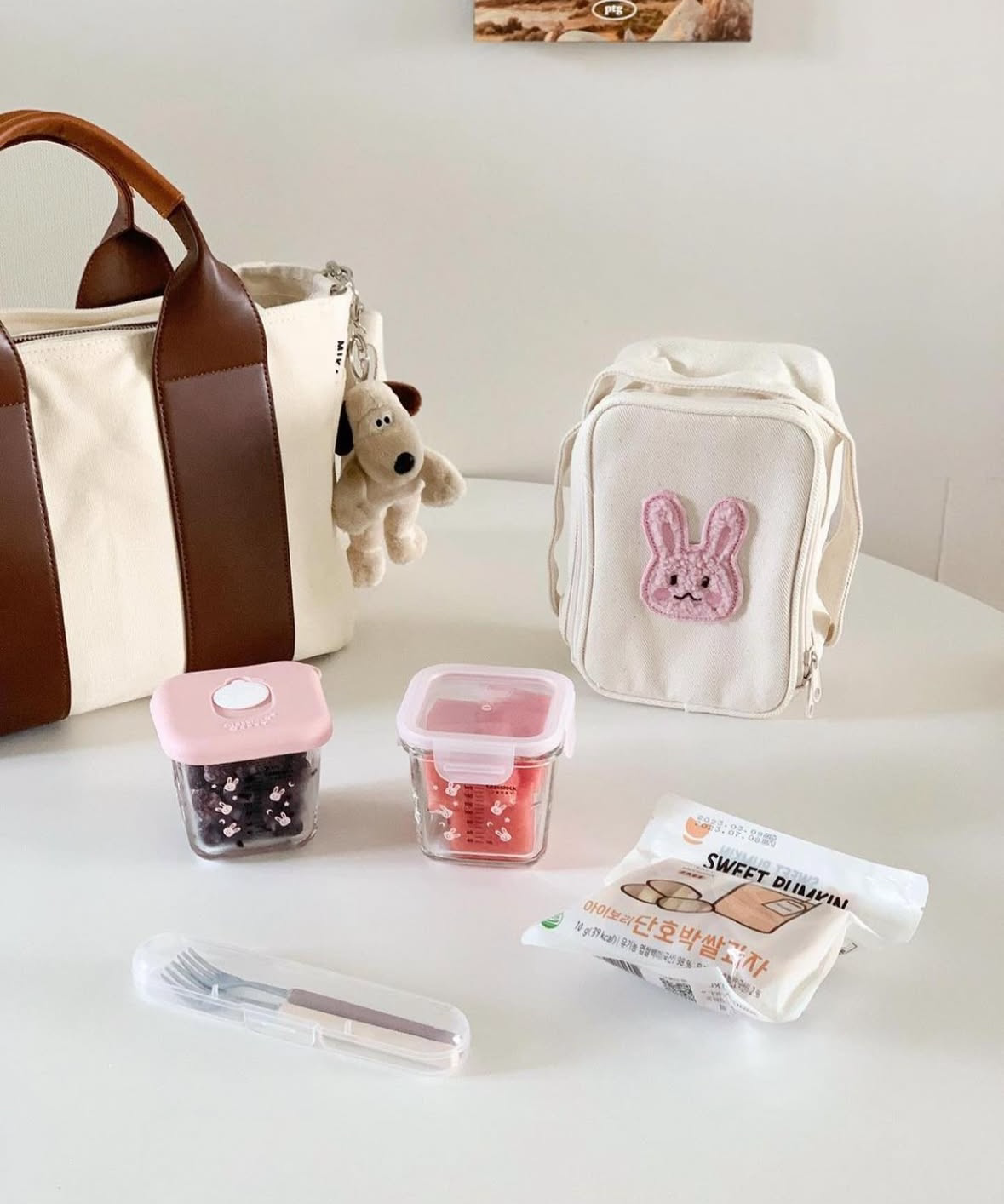 vivienda x glasslock 6 個混合分級嬰兒 食品容器和保冷袋套裝 (兔仔）