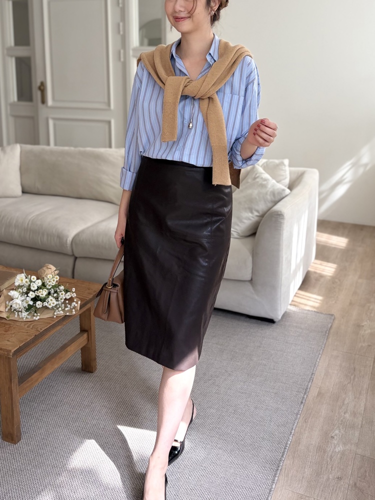 Striped Oversize Shirt (Blue)