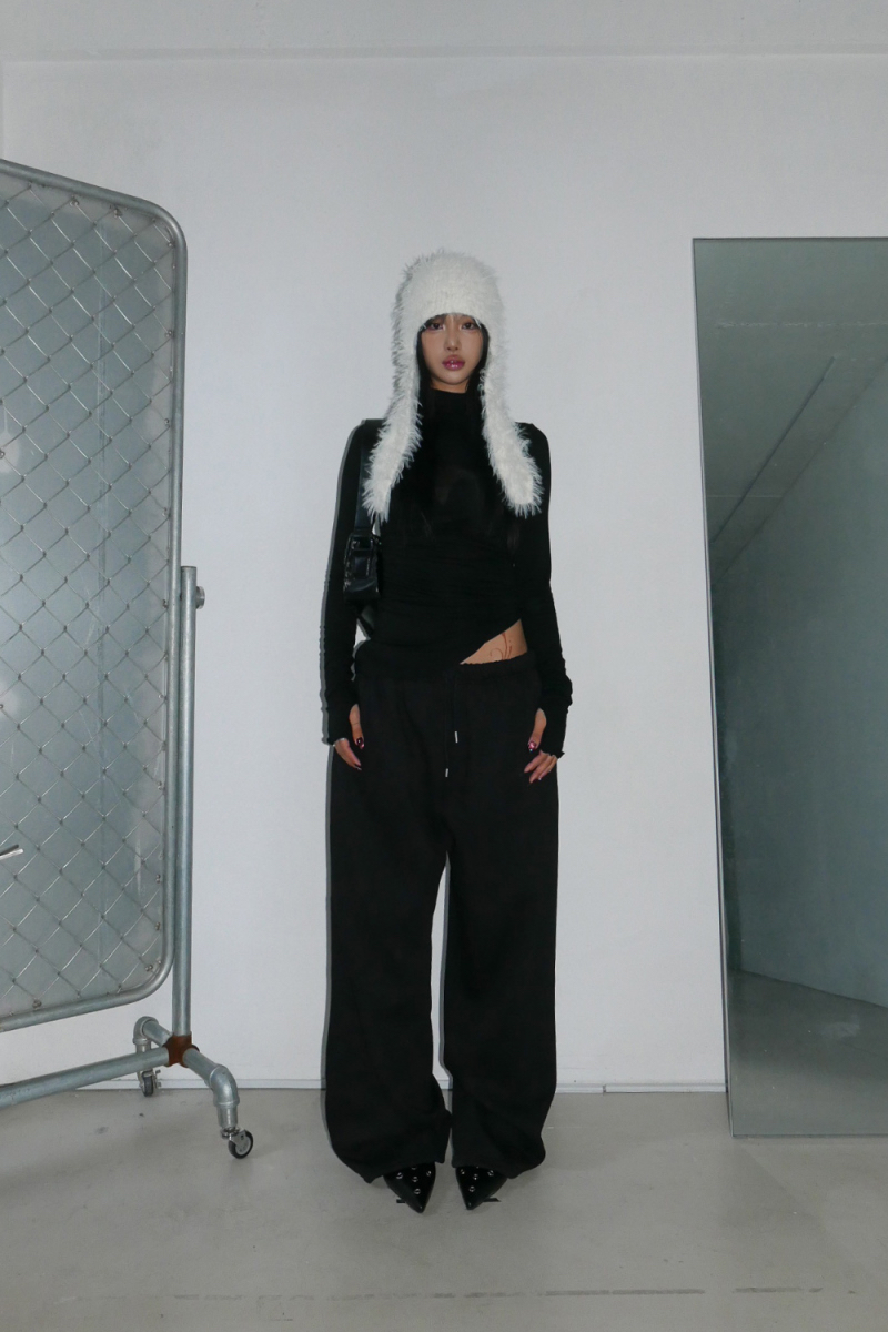 Ruched Asymmetrical Turtleneck Top