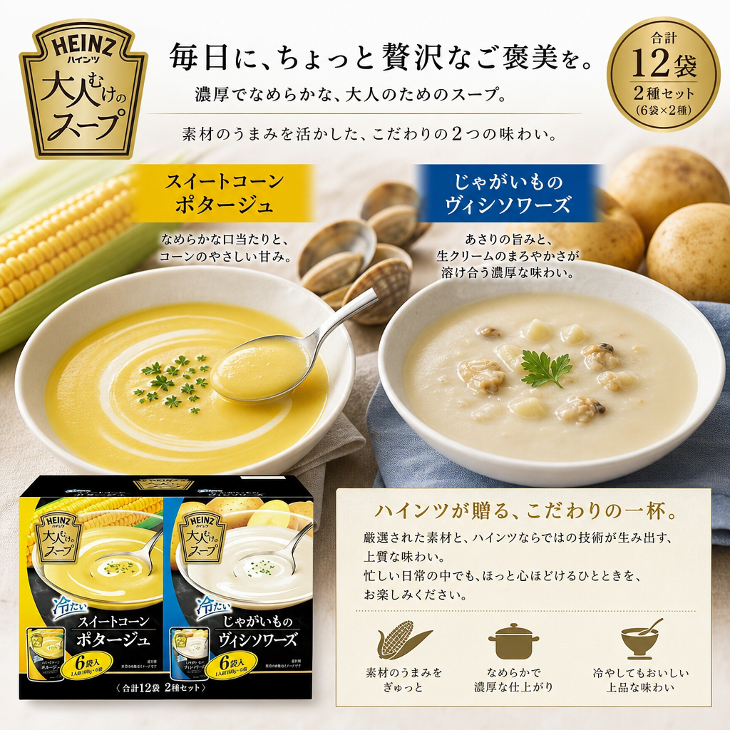 日本Costco  亨氏成人湯品什錦裝（6袋 x 2種口味）