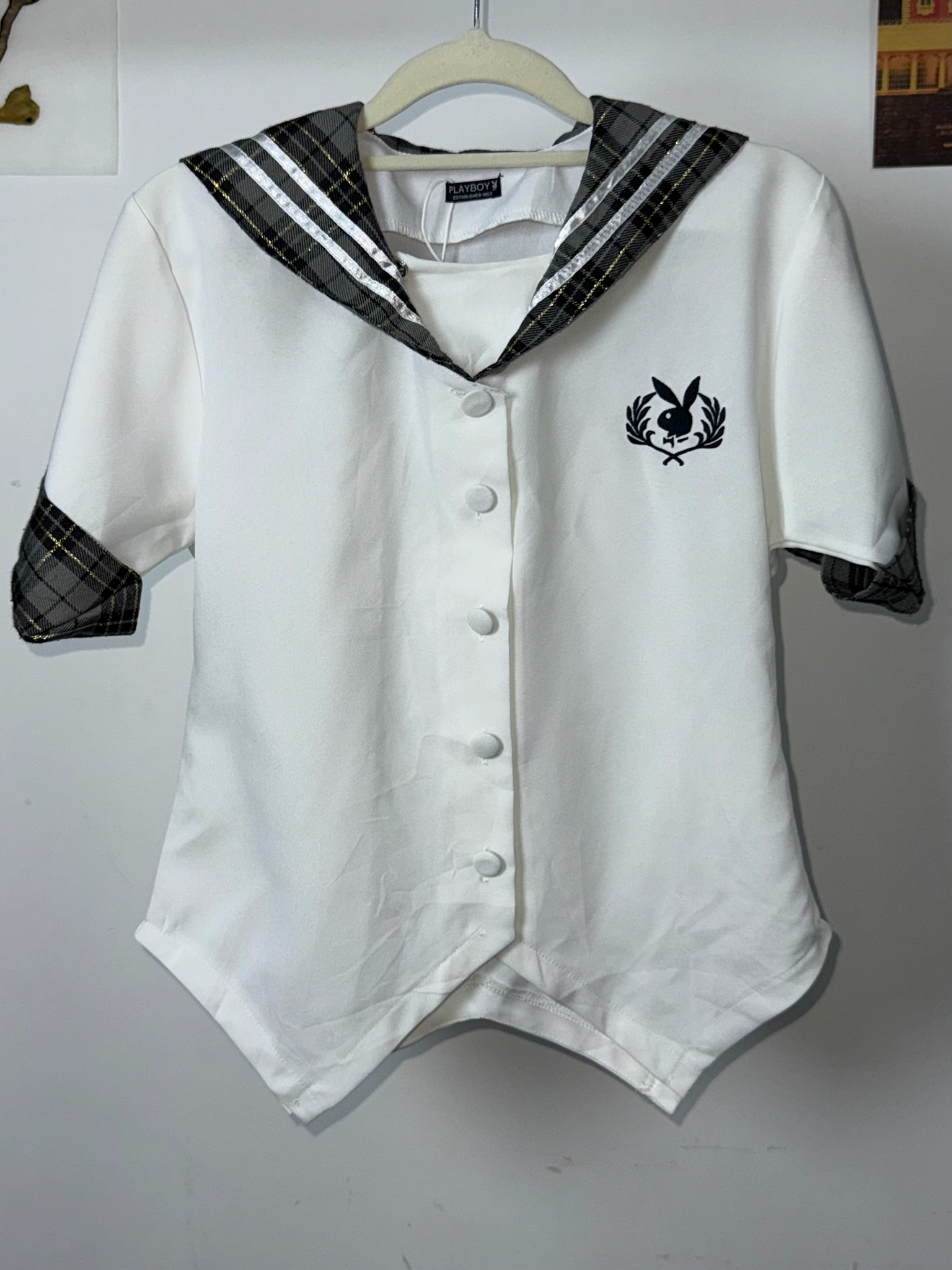 PLAYBOY Harajuku Sailor Neck Top with Crest