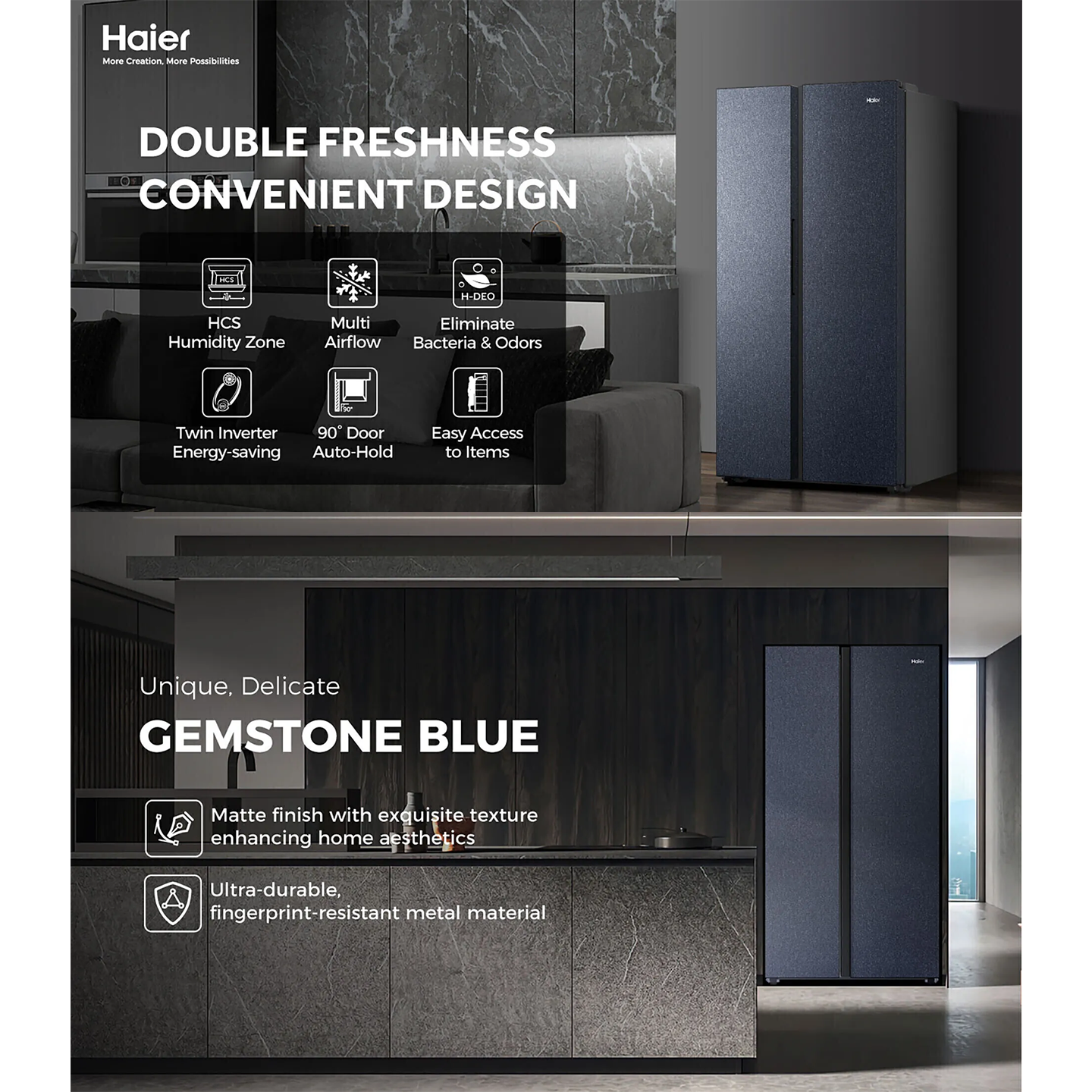 Haier 729L Side by Side Inverter Refrigerator (HRF-IS729HM)