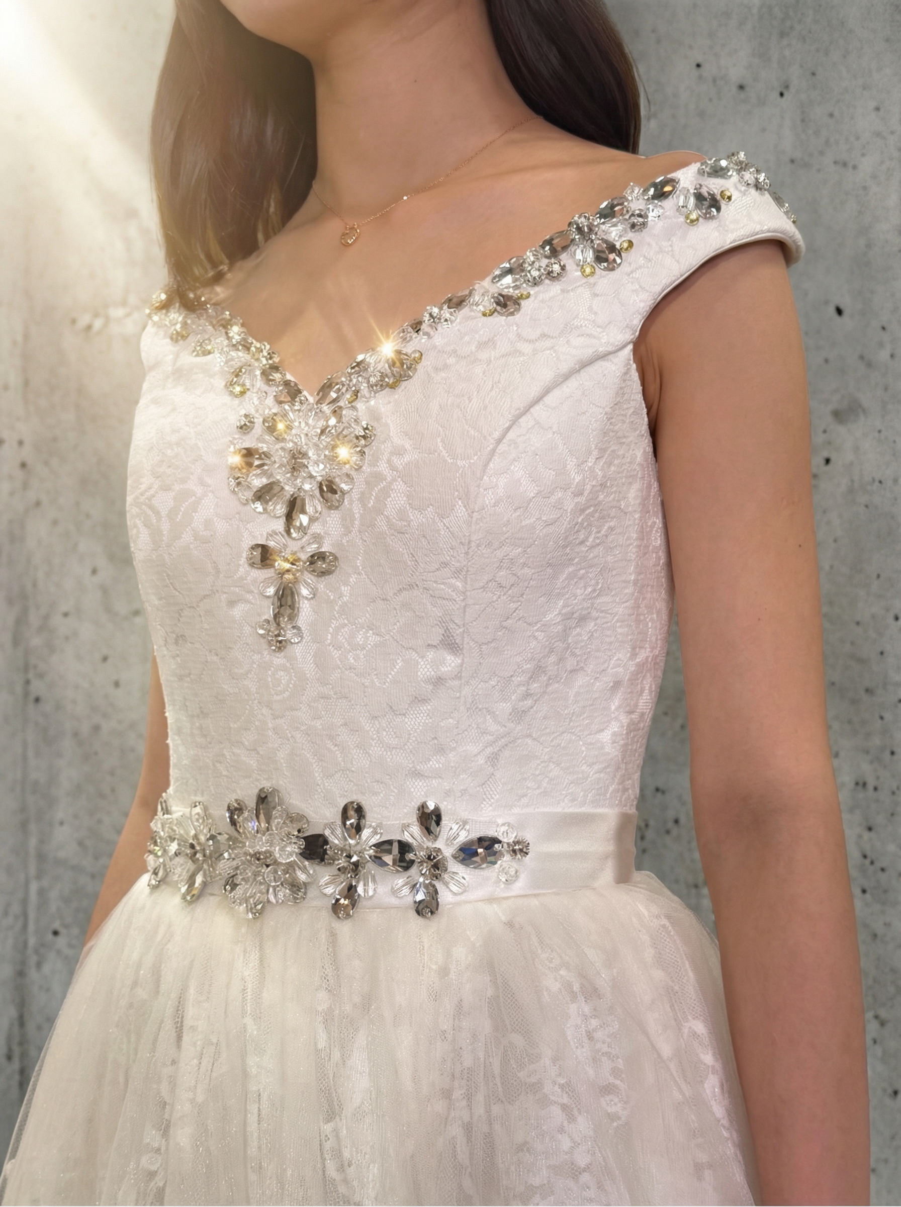 蕾絲婚紗禮服裙LAST ONE (SIZE : BUST 33 Inches / WAIST 26.5) 