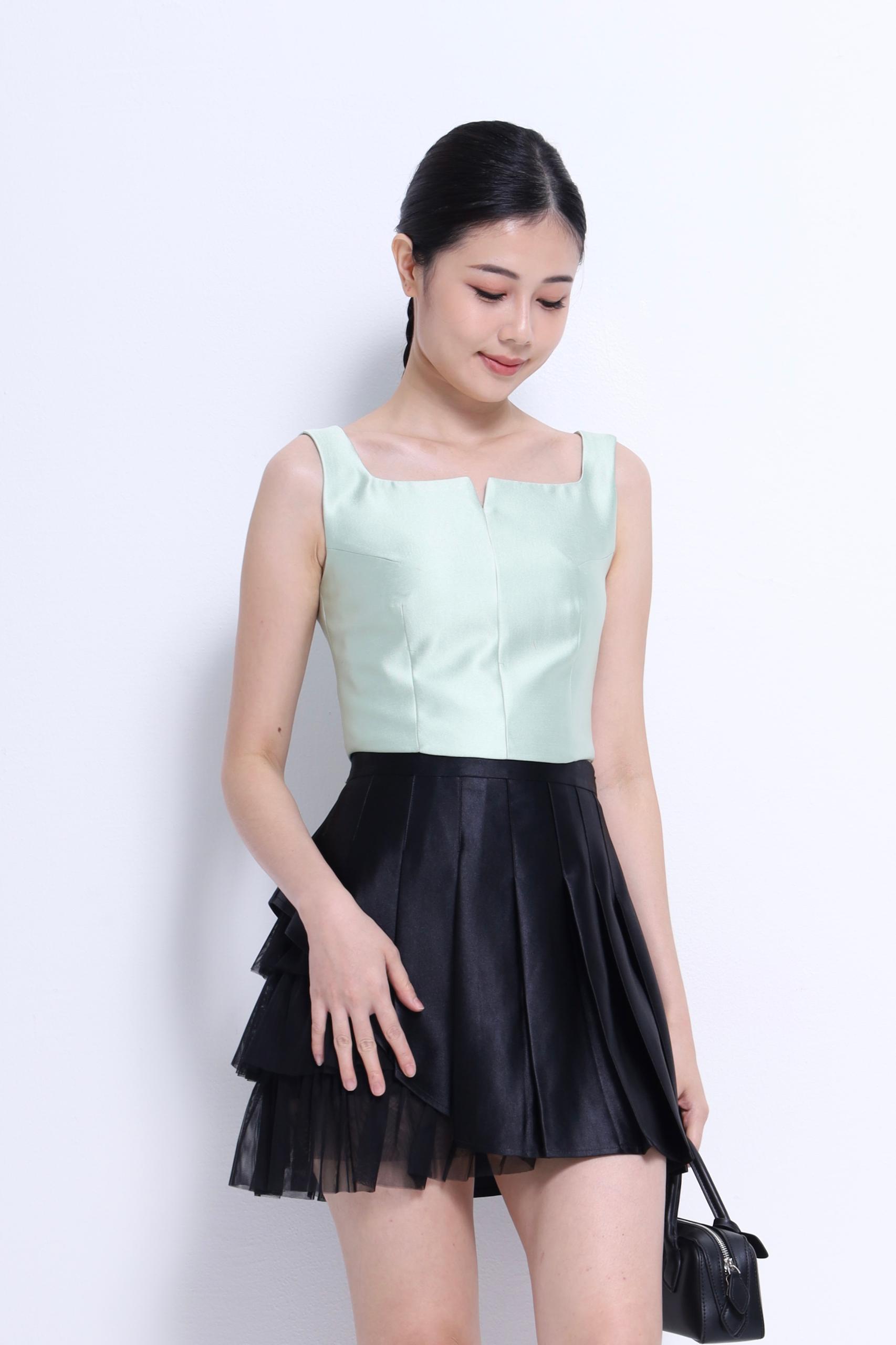 CB2679 SATIN CAMI CROP TOP