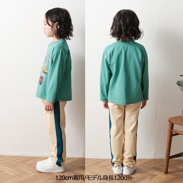 🆕【⭐訂購⭐】🇯🇵日本直送 側邊條紋 翻斗車刺繡圖案 抓絨長褲［2款選］🌀 [ELAA-0282][260228]