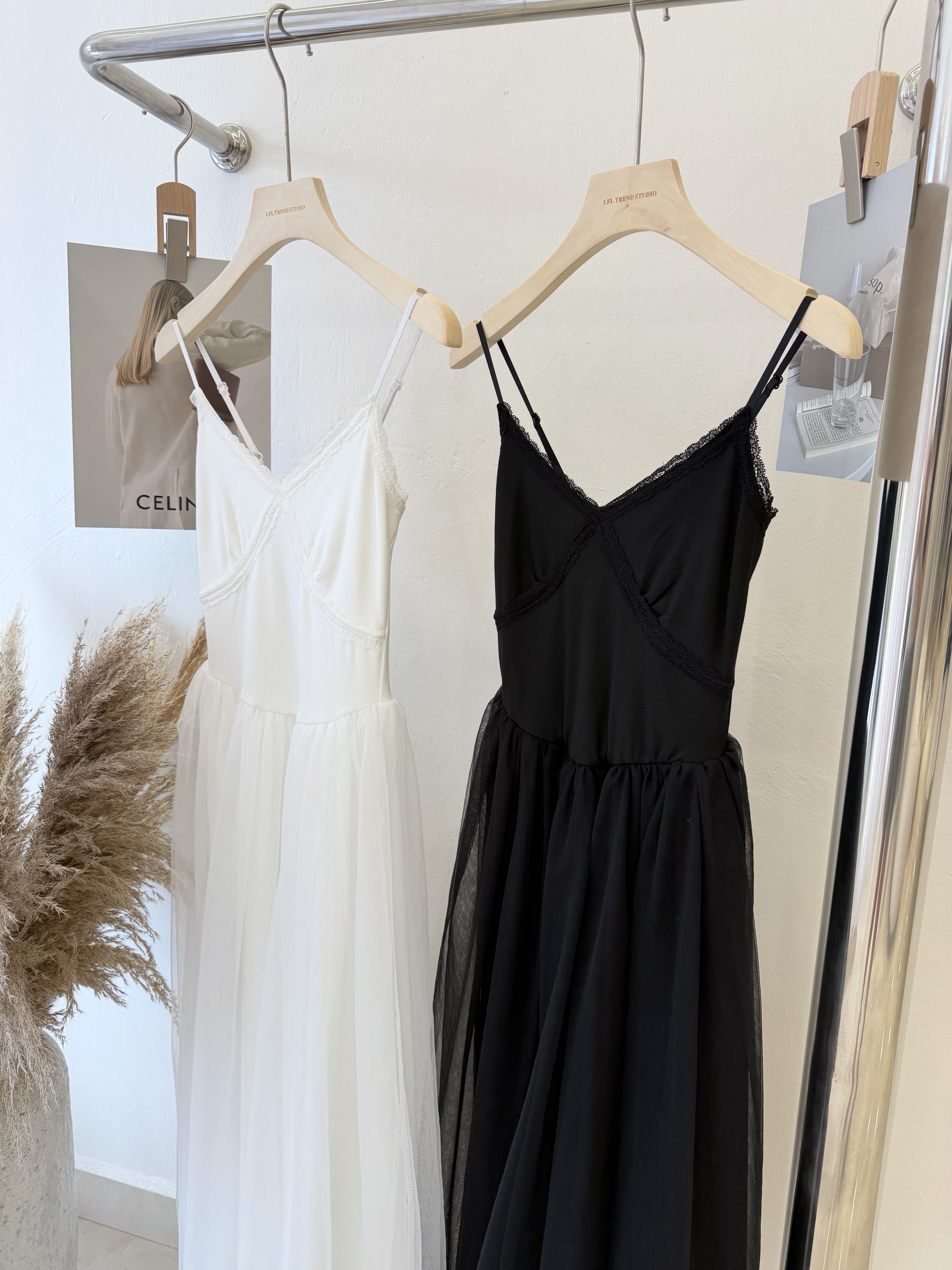 6677 仙气网纱吊带连身裙