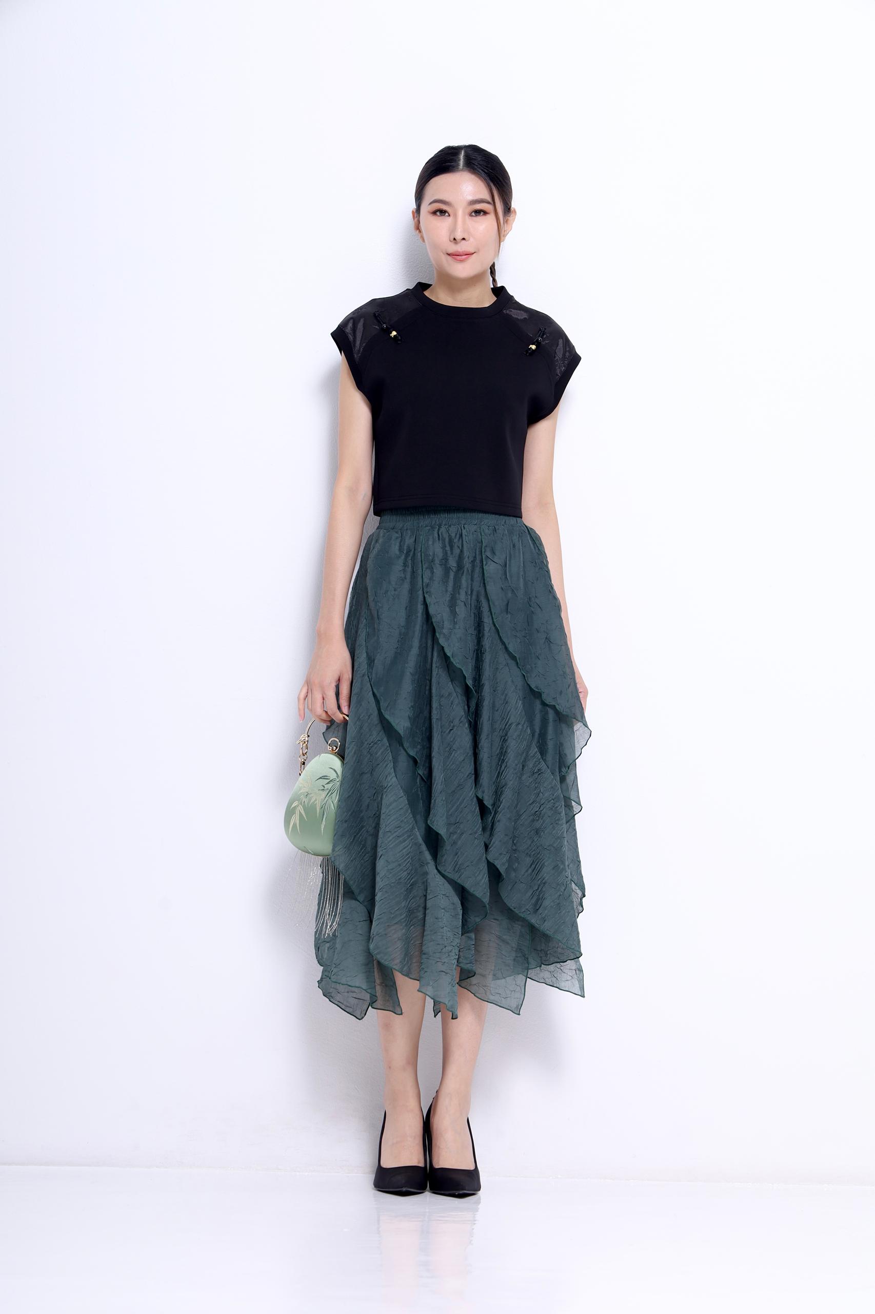 CS1396 FRILL PATTERN ORGANZA SKIRT