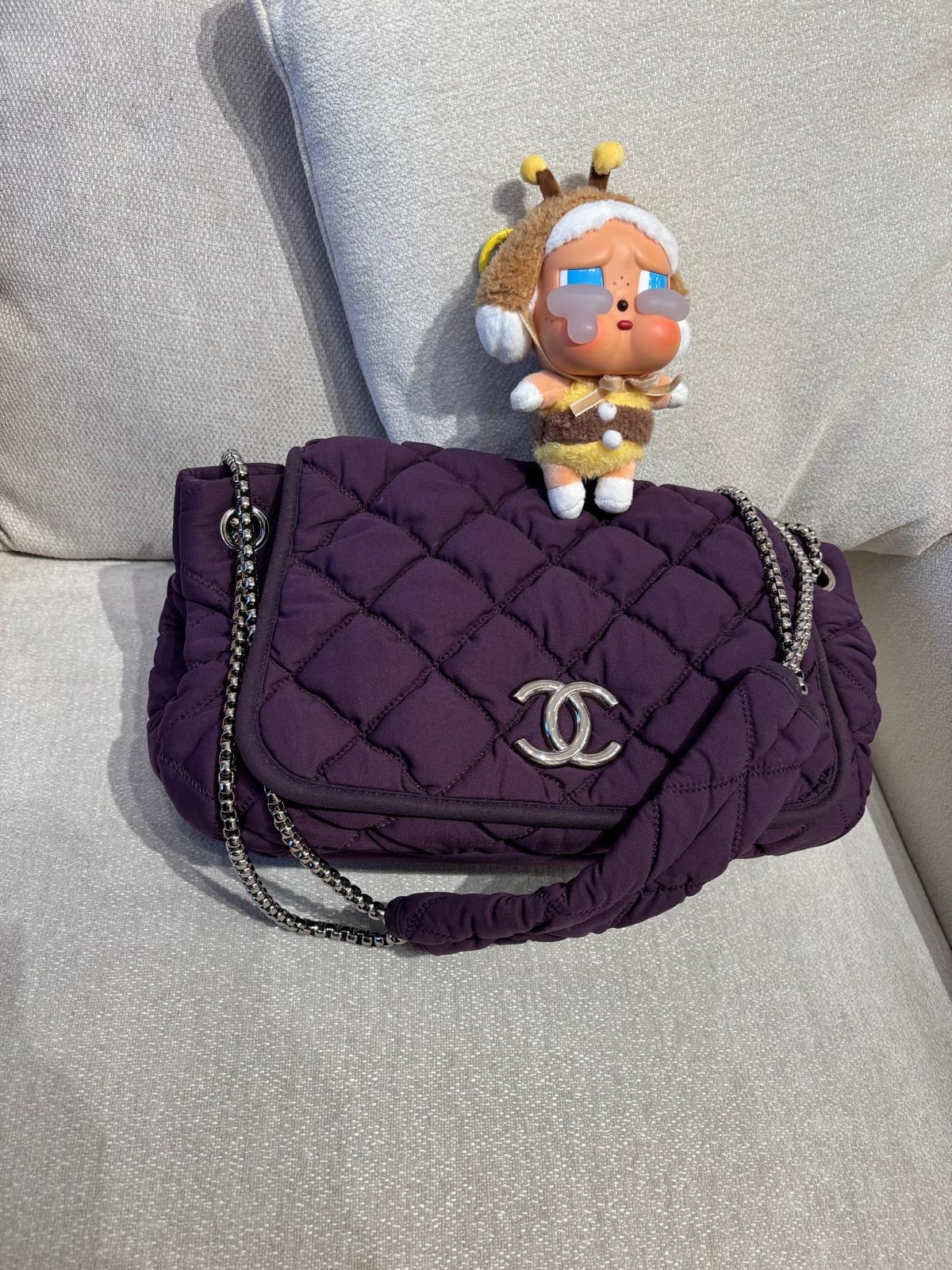 Chanel bubble flap bag 紫色銀扣 100%Authentic ,95%new ✅card✅dust bag 