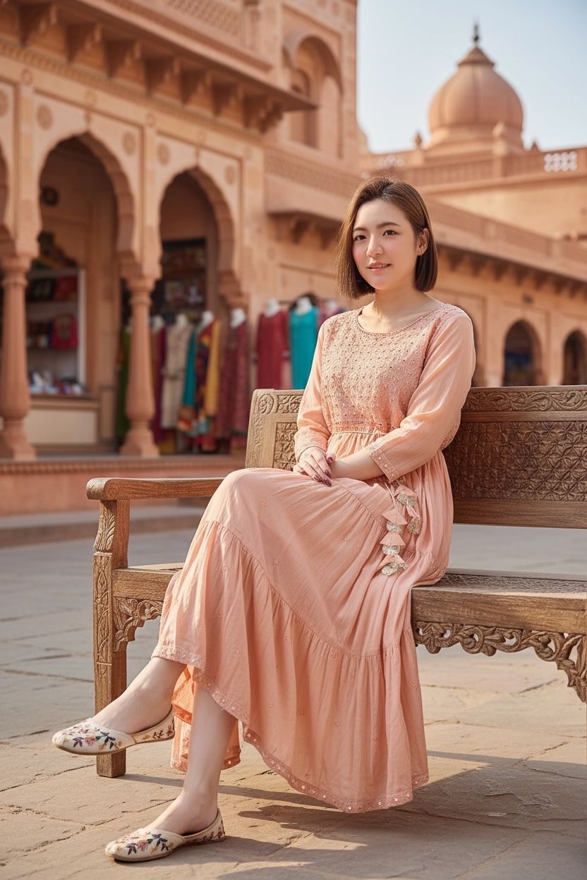 Baby Pink 4-leaf pattern Emb. 3-layer OP #1015