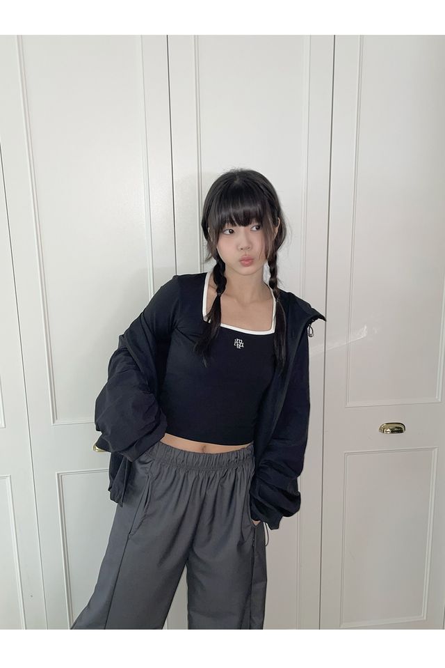 ●muahmuah● Wide TR banding slacks pants black _MUP24002_ MuahMuah WIDE TR BANDING SLACKS PANTS【BLACK】 | KAZUE