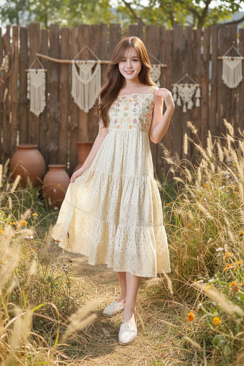 Champagne Full Emb Thick Stripe OP 45.5" #1126