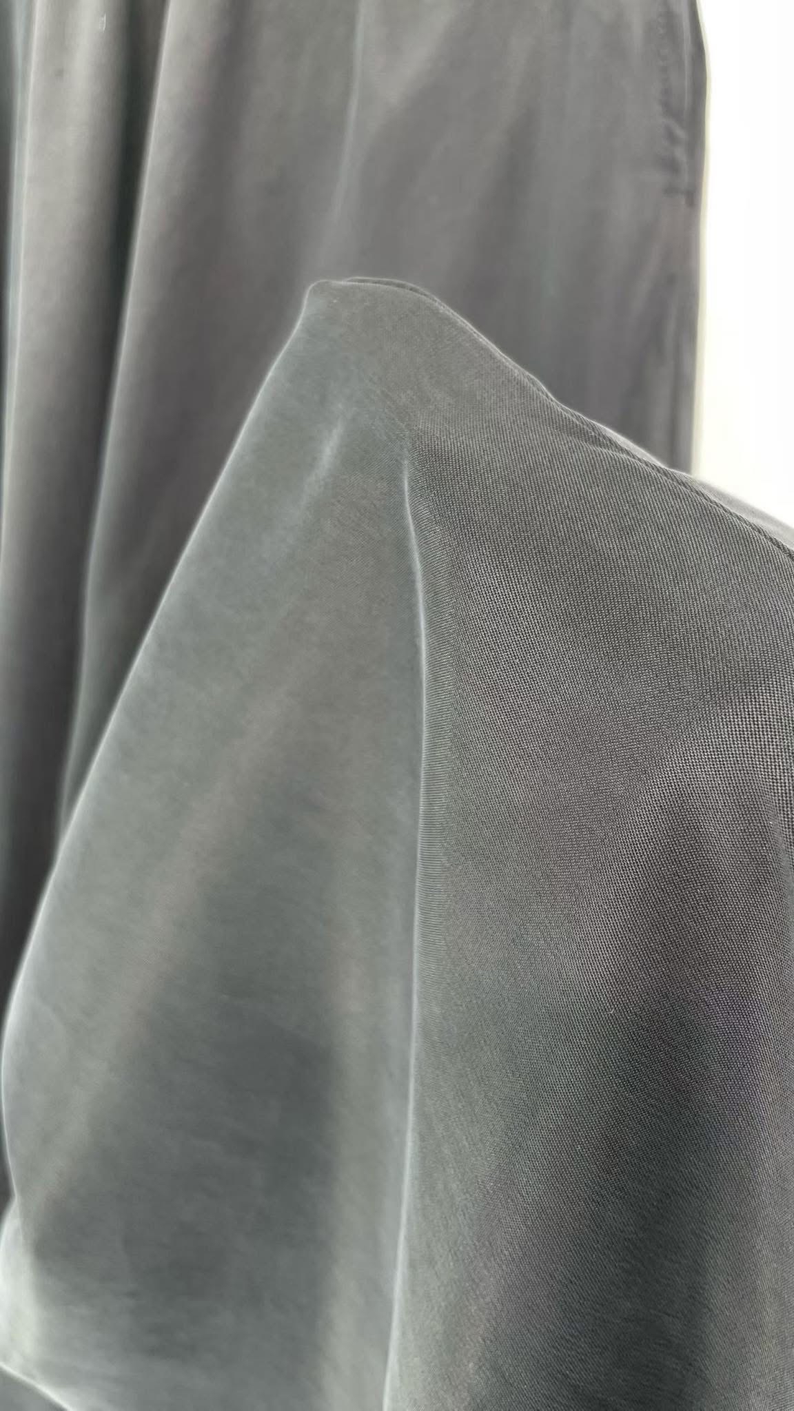 深灰黑洗水絲闊腳褲