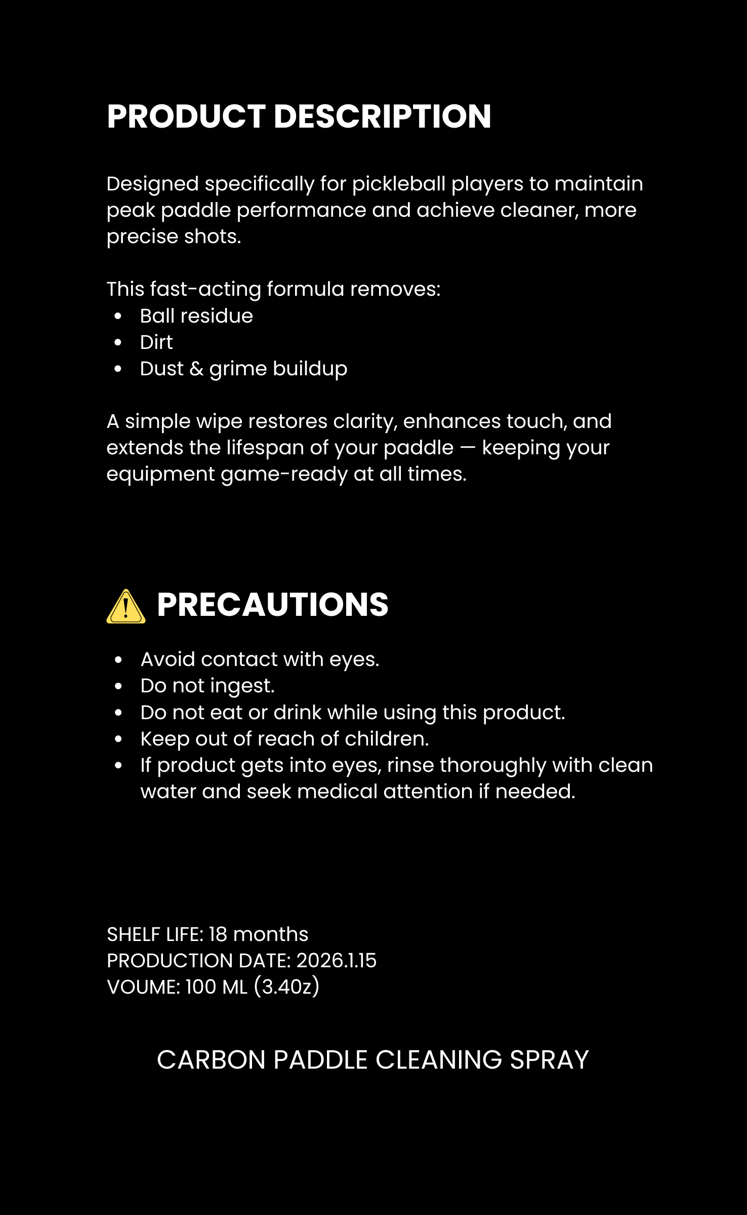 CARBON PADDLE CLEANING SPRAY