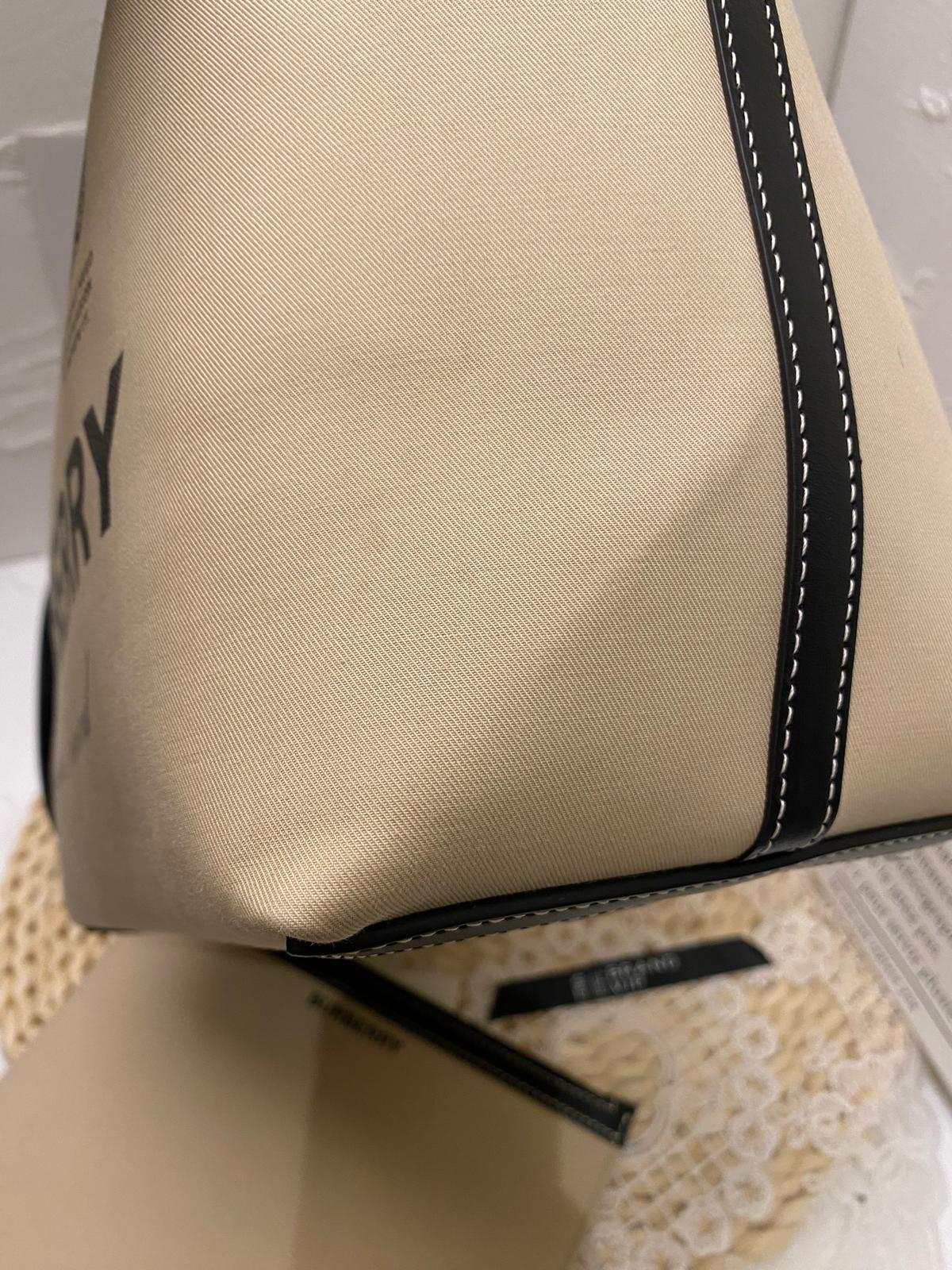 Burberry Label Print Cotton London Tote Bag (Reversible)