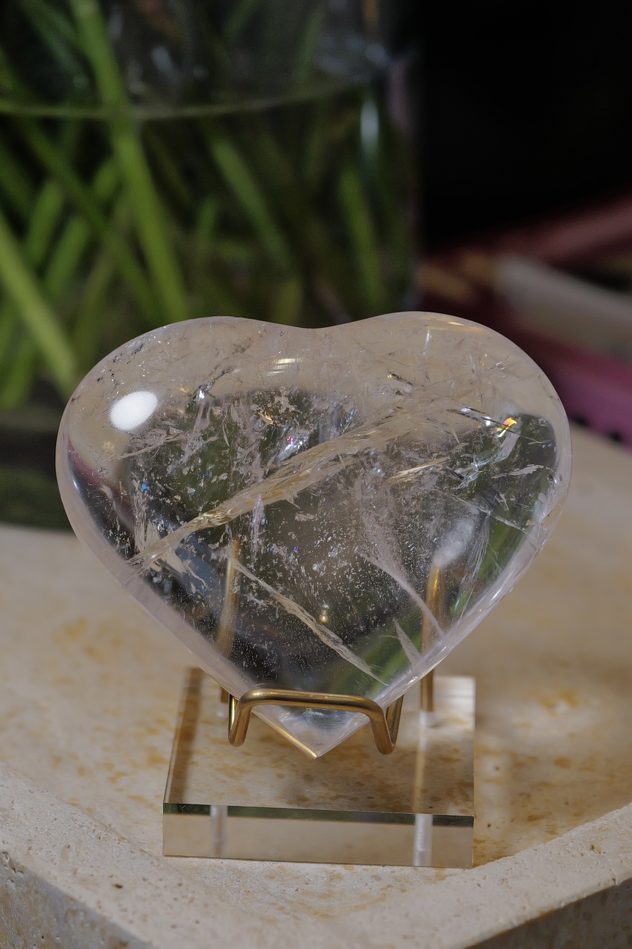༒8.3cm 白水晶愛心擺設༒ HE.1883CAA-RA30*As6