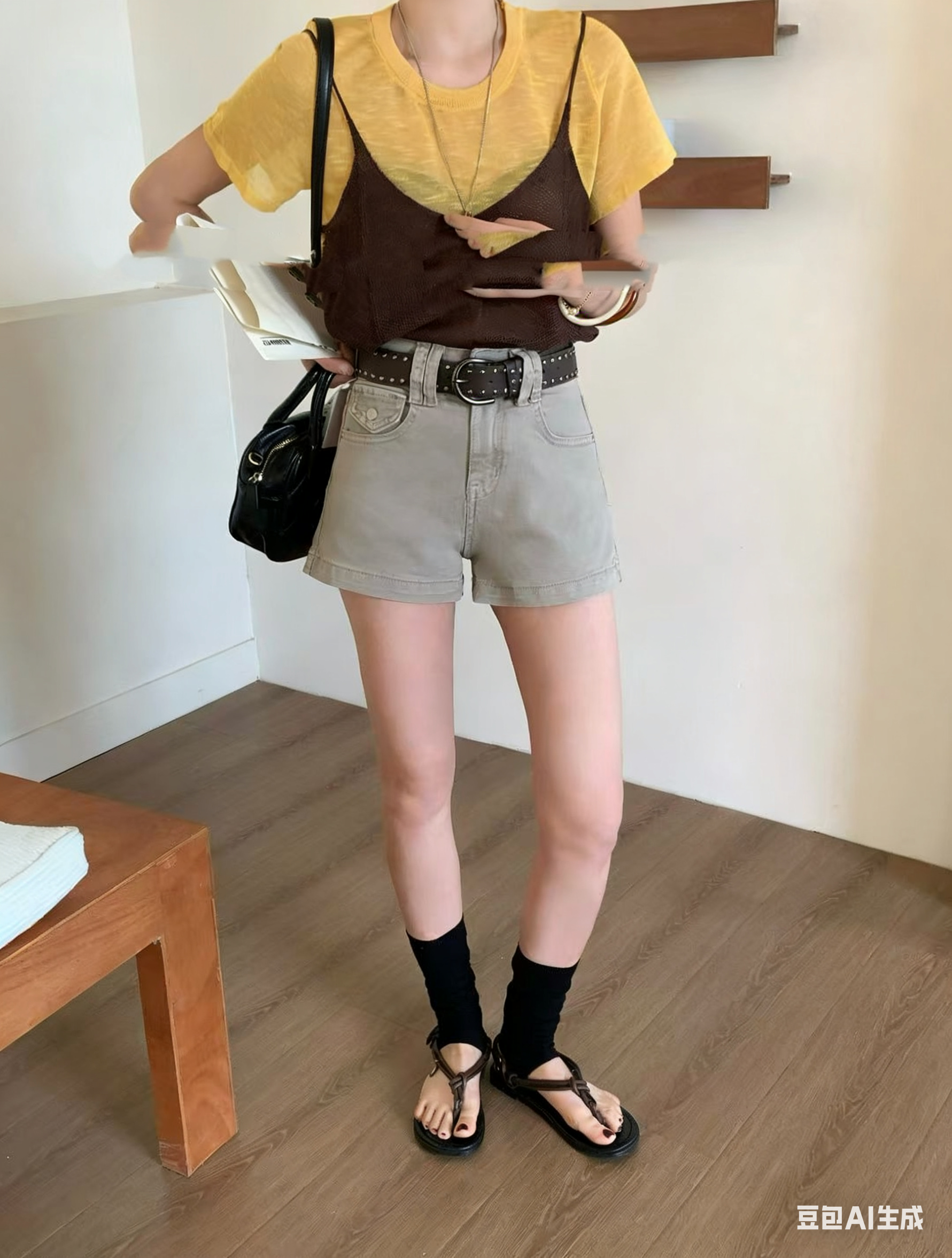 1780 Greige Wash Denim Shorts 奶灰水洗牛仔短裤