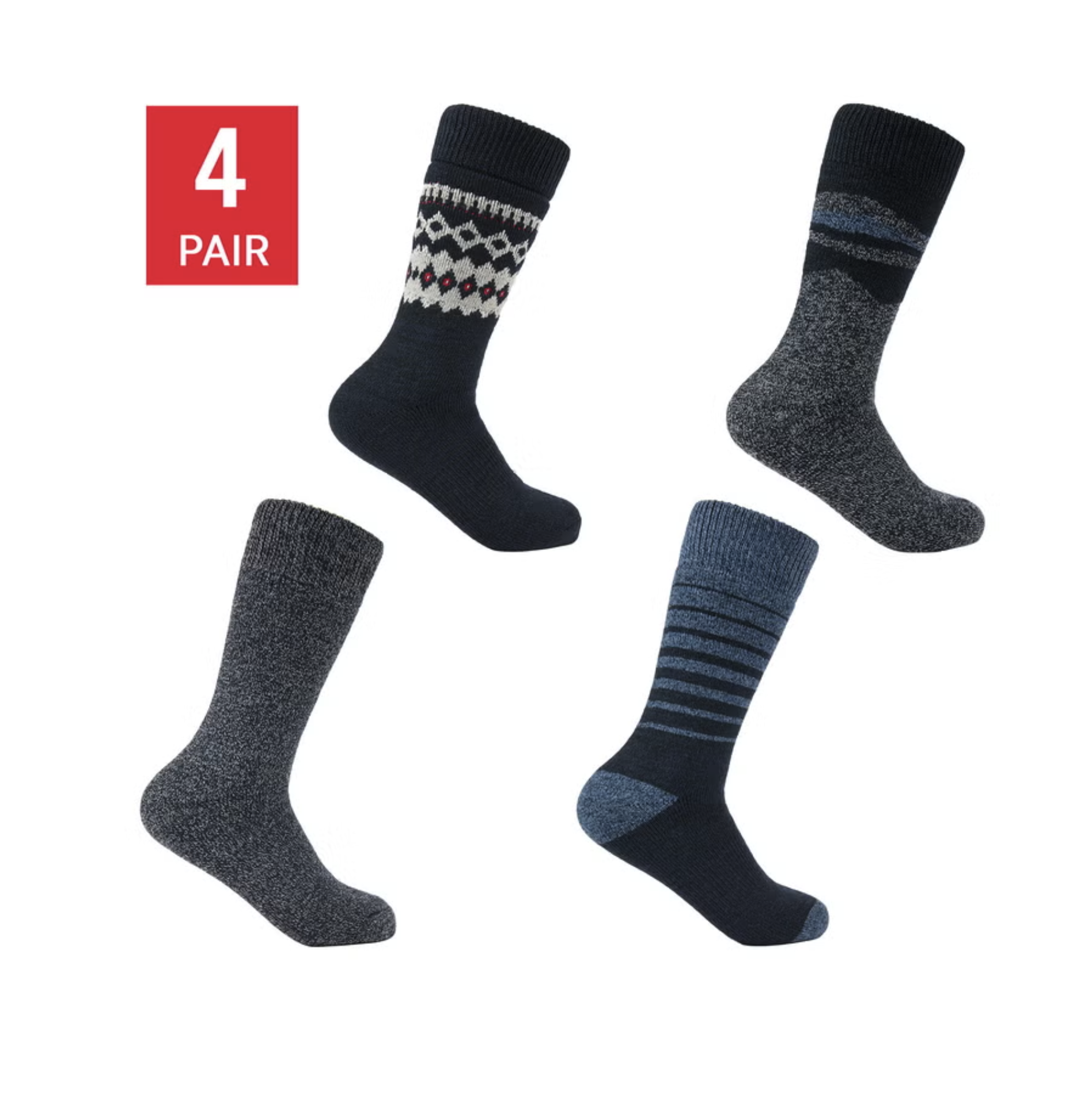 Pajar Wool Blend Thermal Full Cushion Crew Socks (4對裝)