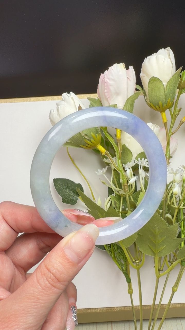 54圈口冰莫奈翡翠手镯 opt 54-8.5-8.5mm