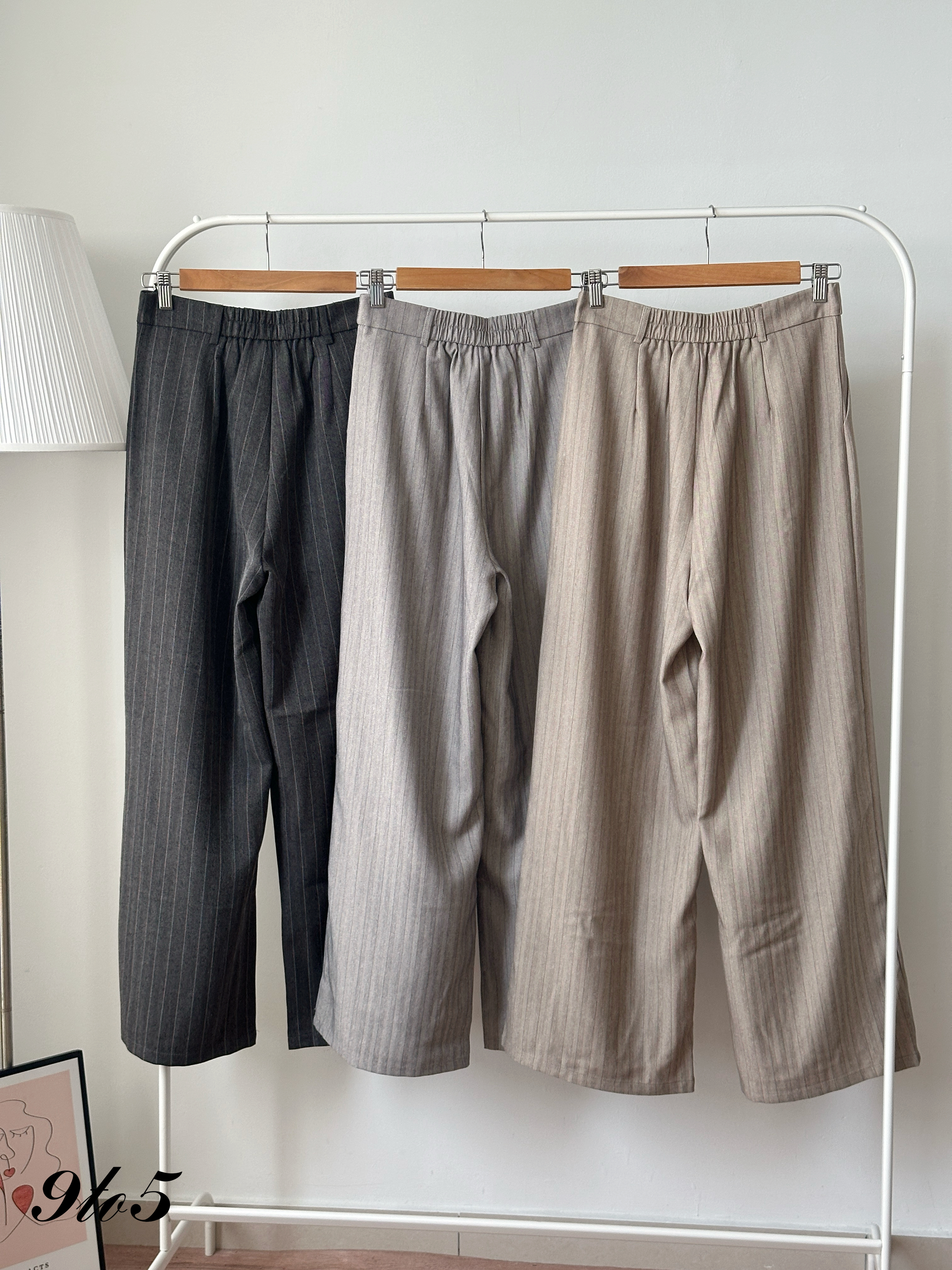 S2008 Striped Wide Leg Long Pants - 3 Colors 